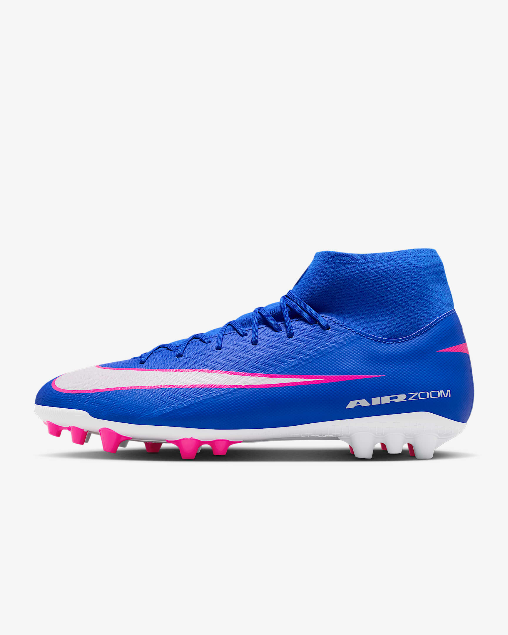 Nike Mercurial Superfly 10 Academy 耐克刺客系列 AG 人造草地高帮足球鞋 - 赛车蓝/白色