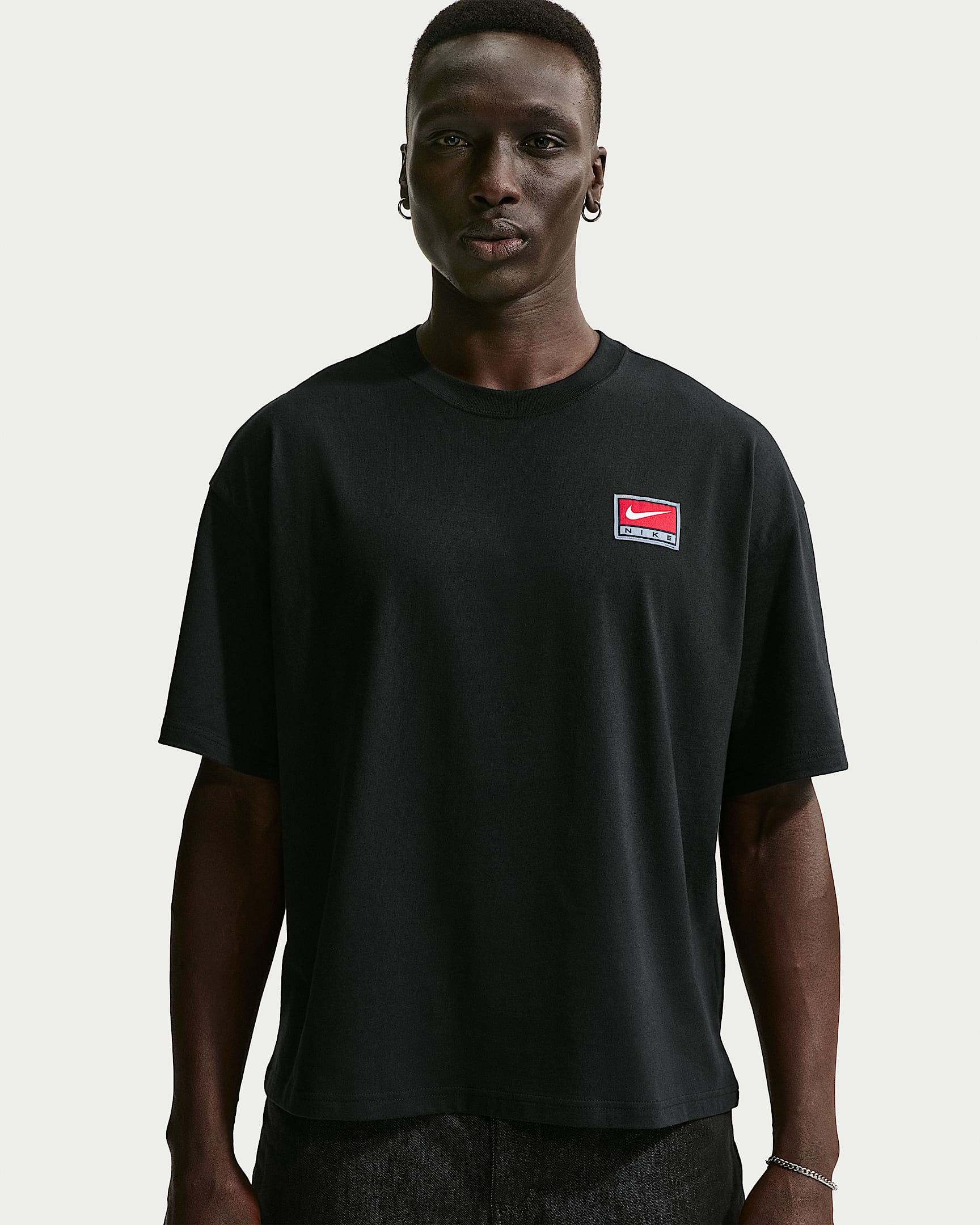 Nike Life 男子短袖宽松针织上衣 - 黑