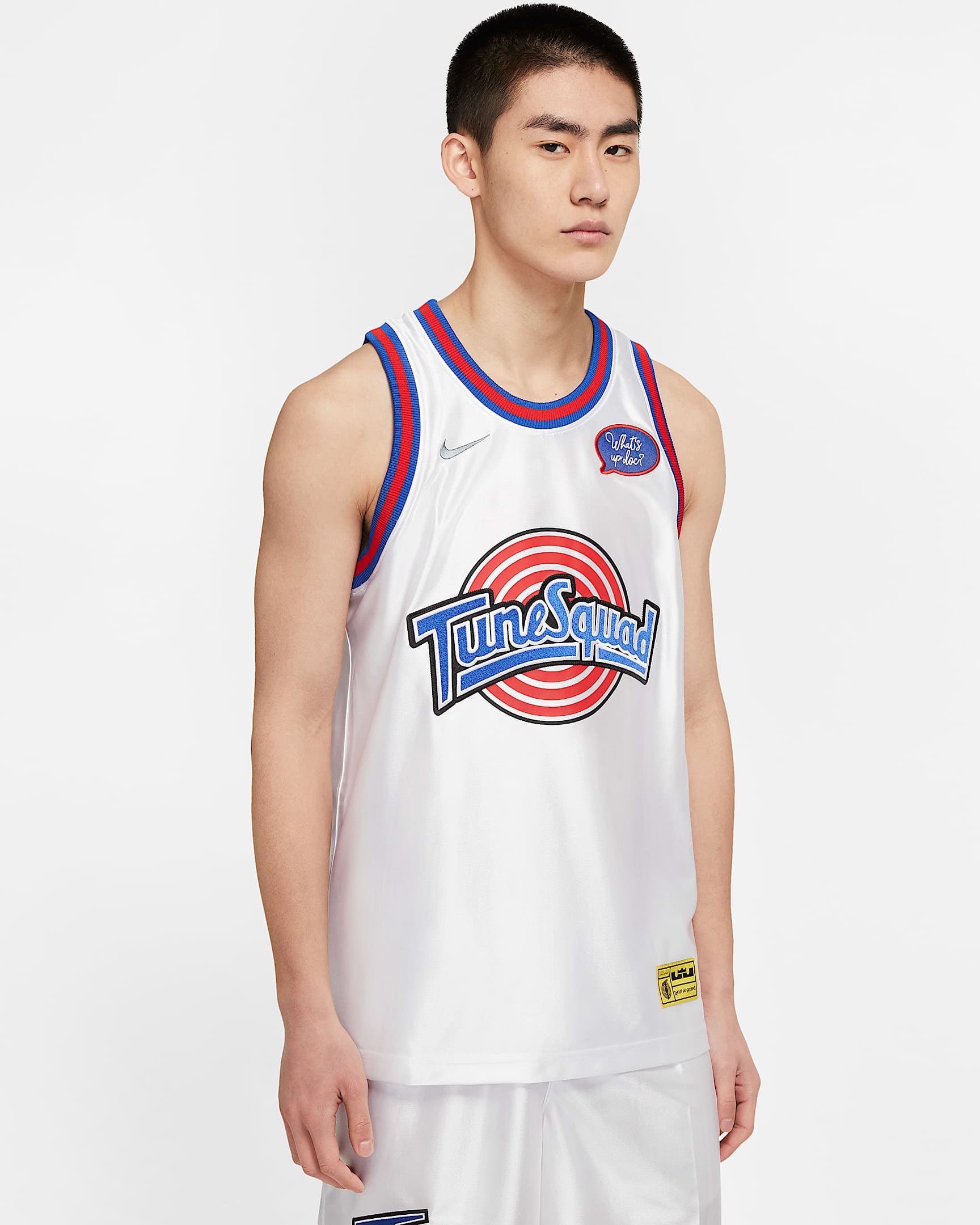 LeBron x Tune Squad Nike DNA 男子球衣 - 白色/冷灰