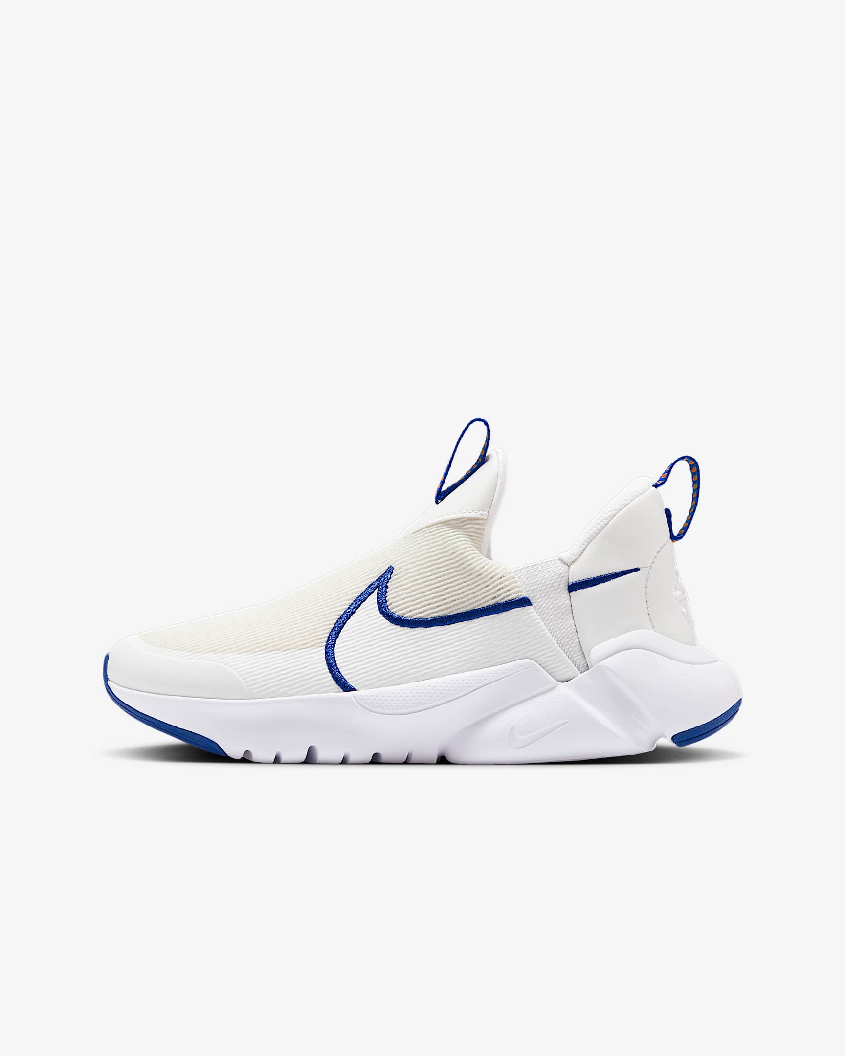 Nike Flex Plus 2 大童一脚蹬跑步鞋 - 山峰白/皇家蓝/橘皮黄/白色