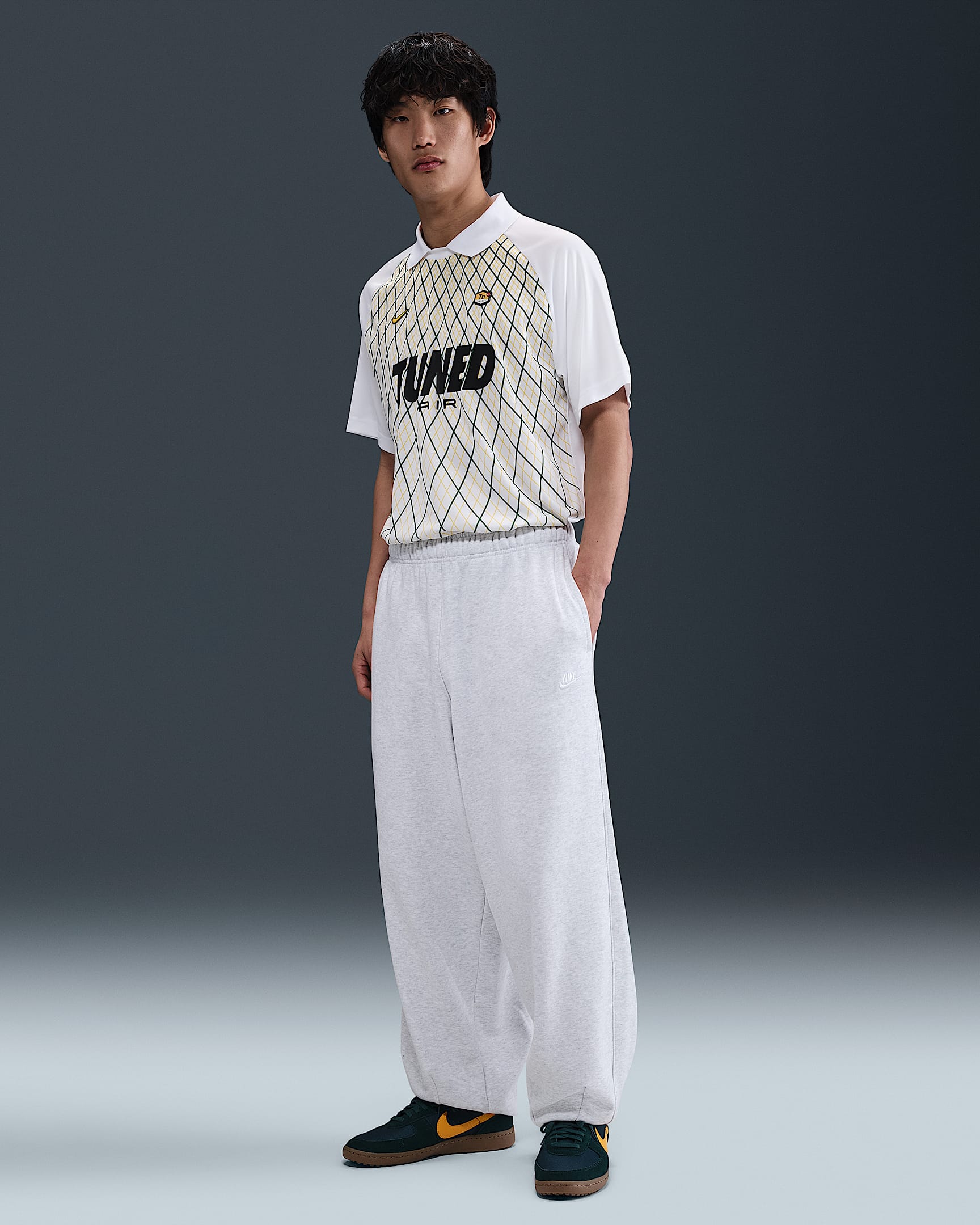 Nike Club Fleece 男子 Oversize 风法式毛圈长裤 - 调色桦树色/白色/白色