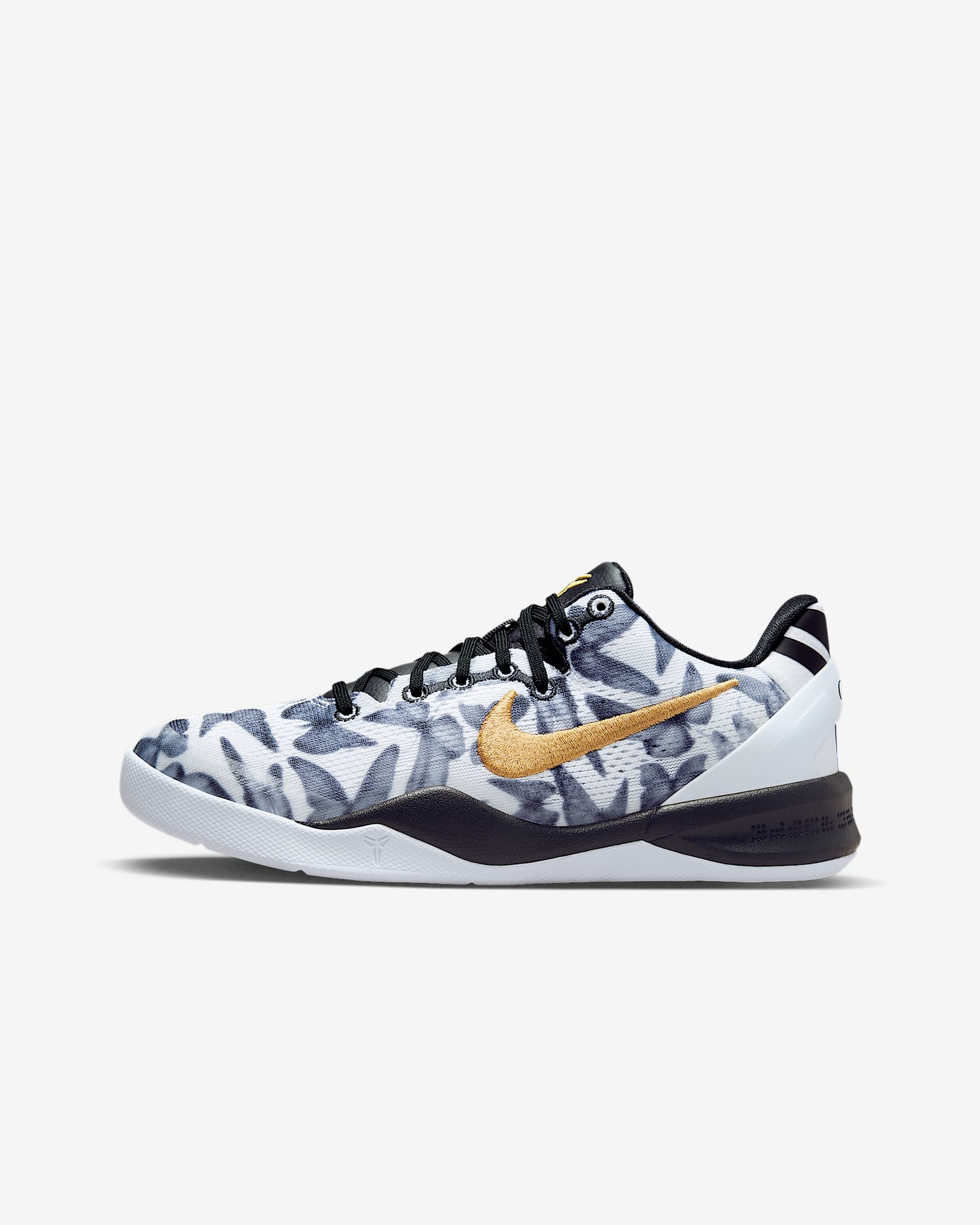 Kobe VIII Nike 科比系列大童实战篮球鞋 - 白色/黑/金属色