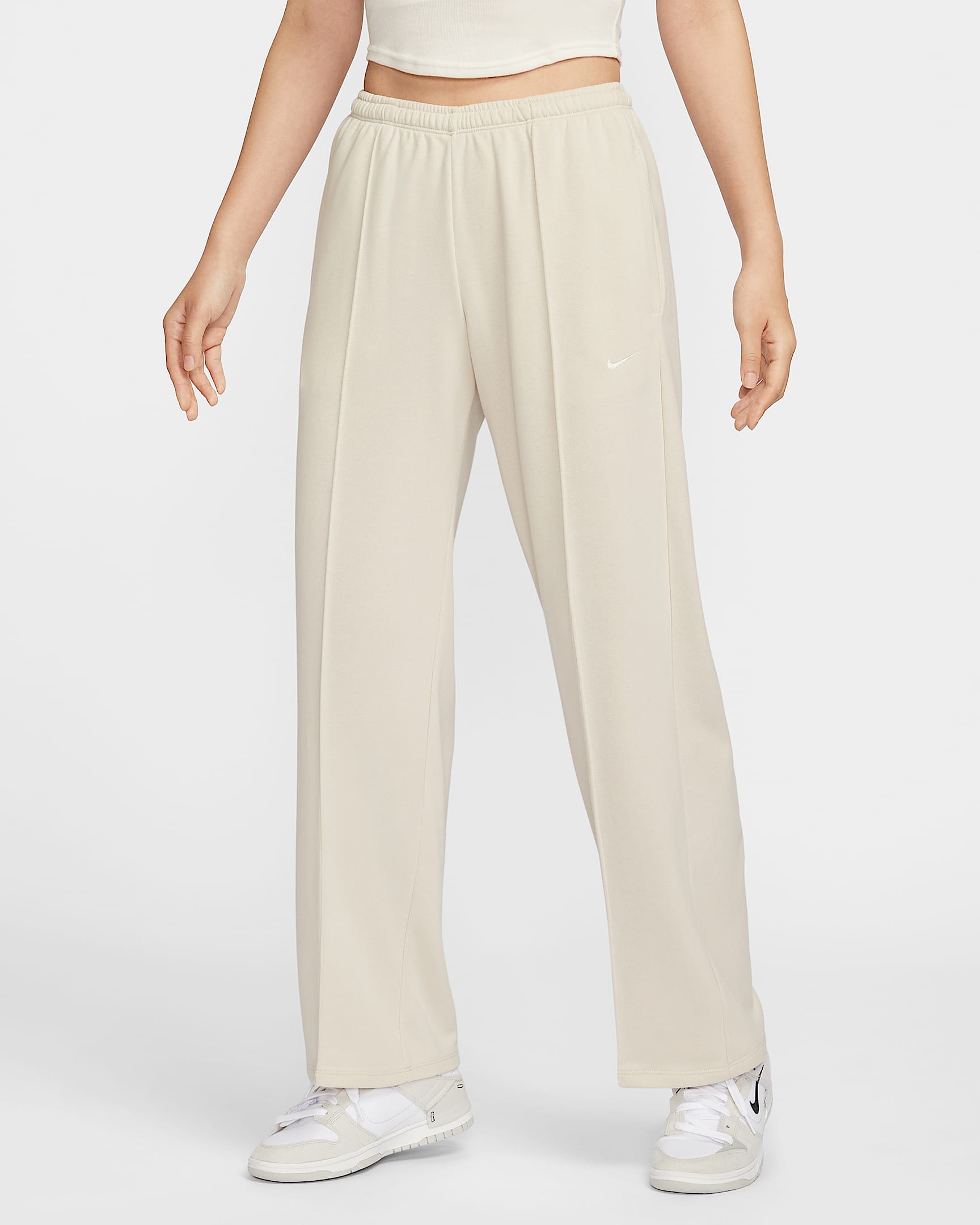 Nike Sportswear Chill Terry 女子中腰法式毛圈运动裤 - 浅土褐/帆白