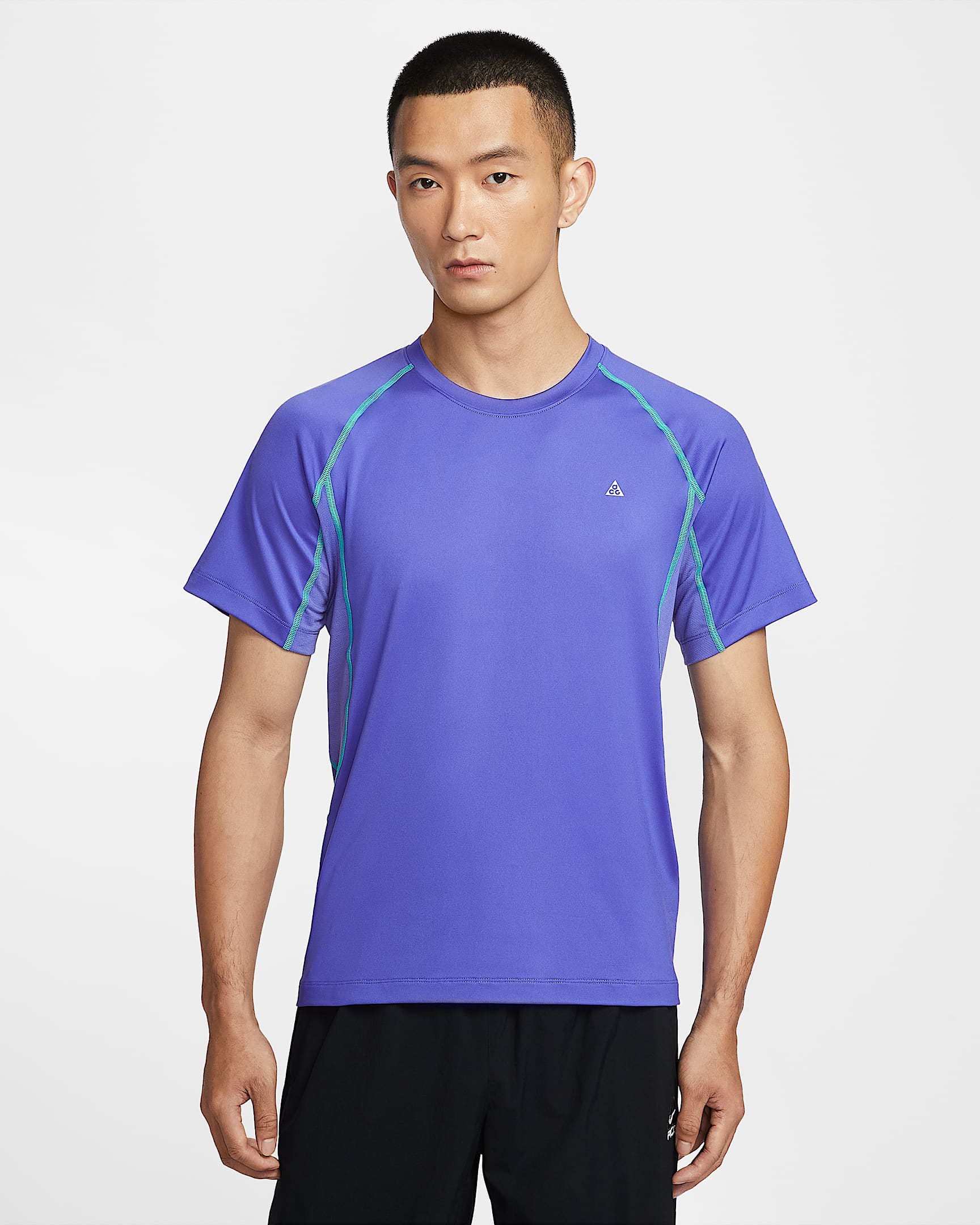 Nike ACG Dri-FIT 男子速干修身短袖运动上衣 - 波斯紫/透明粉/仙人掌绿/山峰白