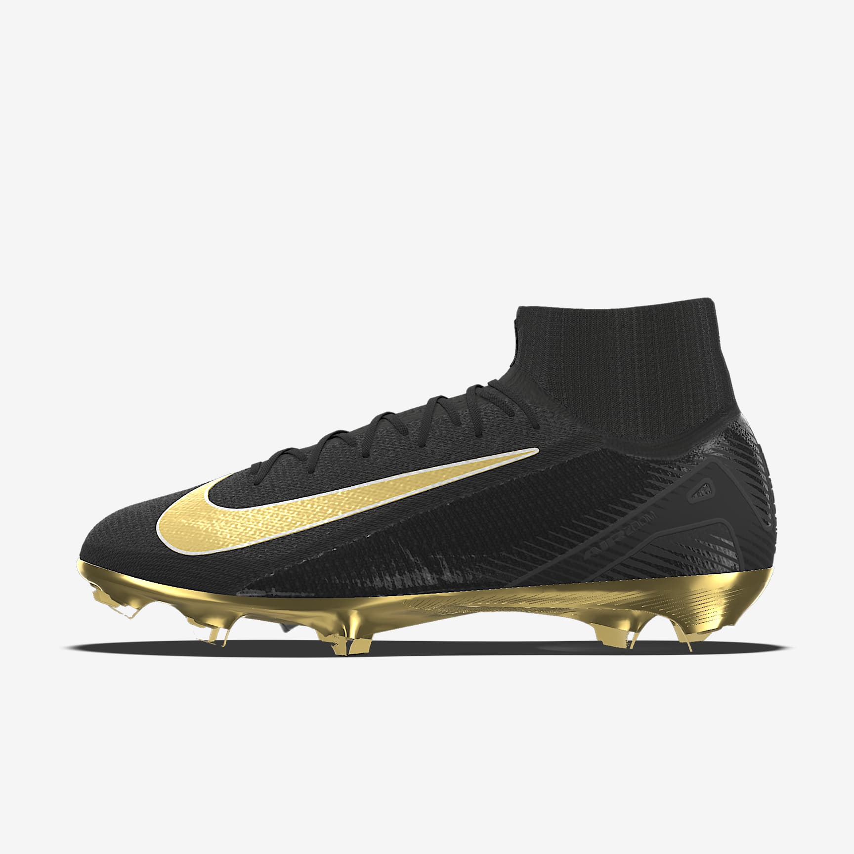 Nike Mercurial Superfly 10 Elite By You 耐克刺客系列专属定制天然硬质草地高帮足球鞋 - 黑/铁灰/黑