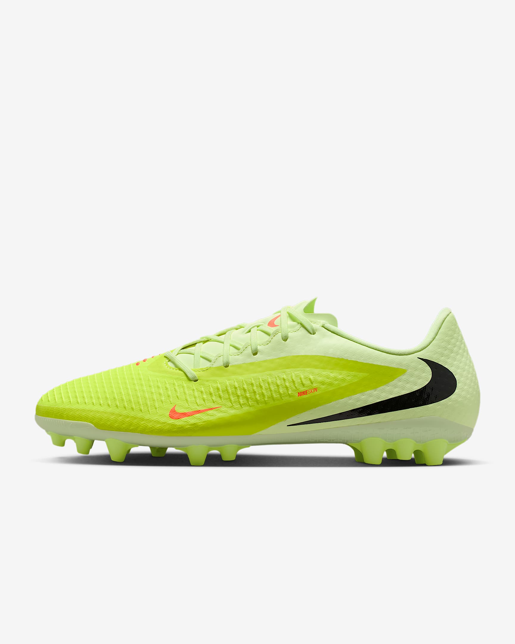 Nike Phantom 6 Low Academy 耐克暗煞系列男/女 AG 人造草地低帮足球鞋 - 橙红/亮石灰色/黑