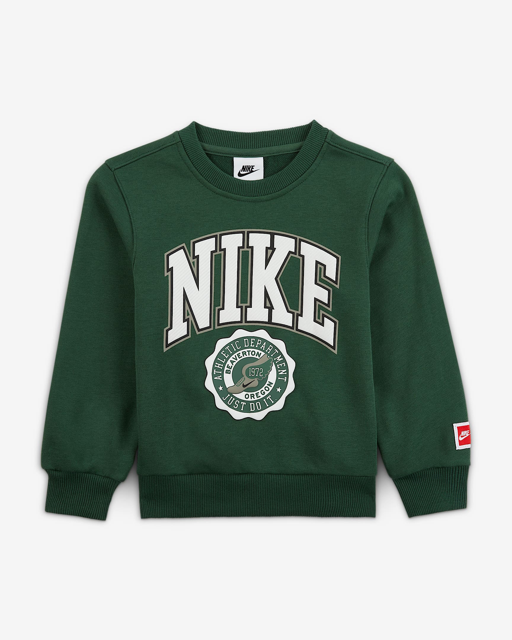 Nike Sportswear 幼童印花圆领上衣 - 冷杉绿