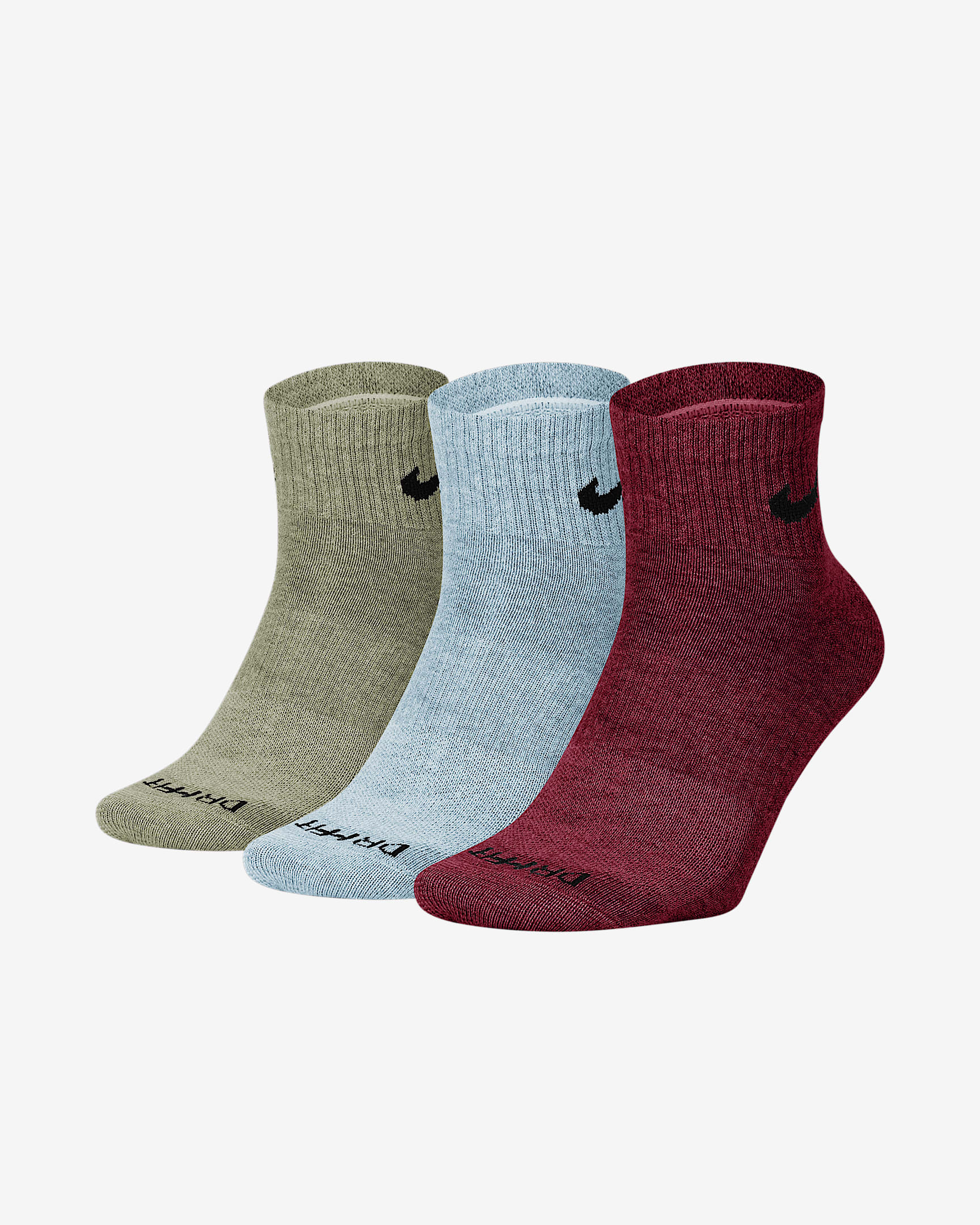 Nike Everyday Plus Lightweight 速干训练短袜(3 双) - 多色