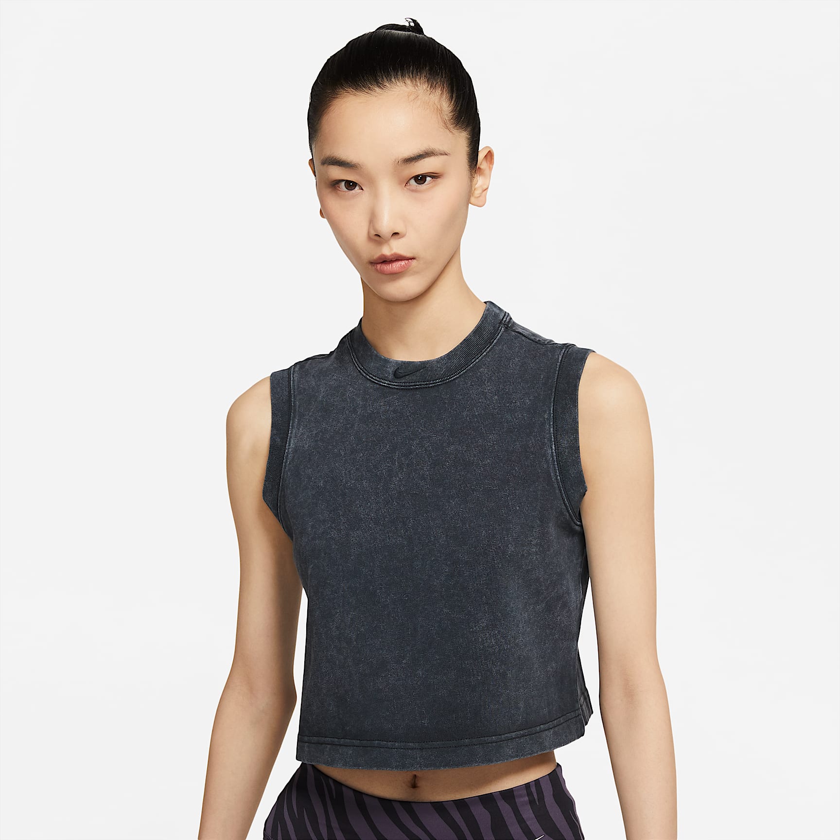 Nike Sportswear 女子水洗背心 - 黑/黑