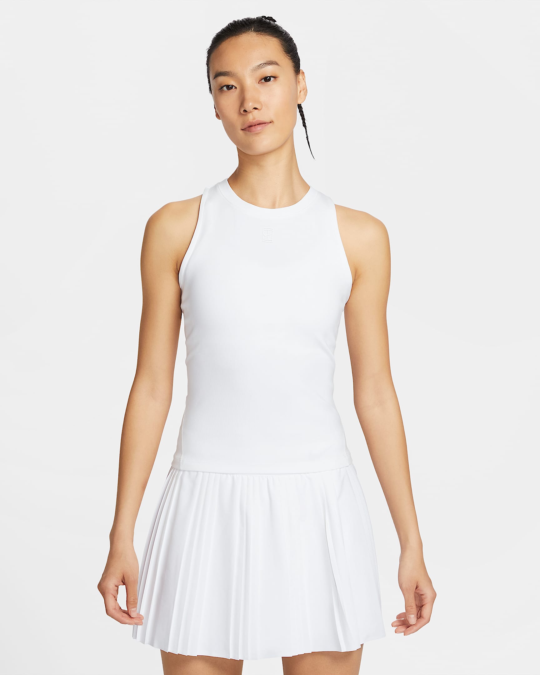 NikeCourt Advantage Dri-FIT 女子速干网球背心 - 白色/白色