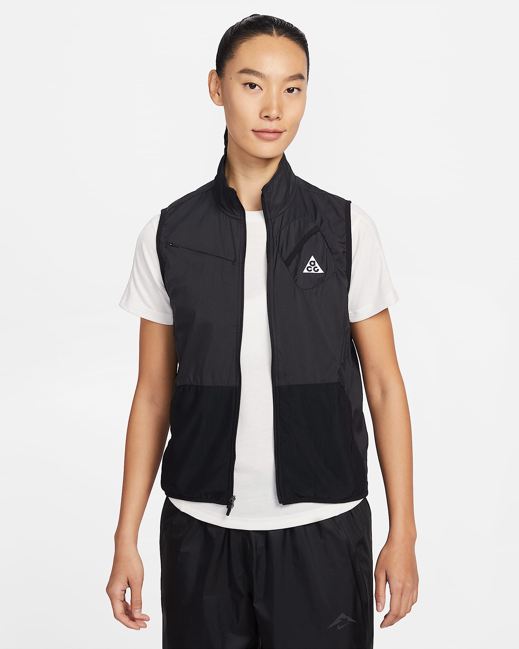 Nike ACG 女子越野跑步马甲 - 黑/山峰白