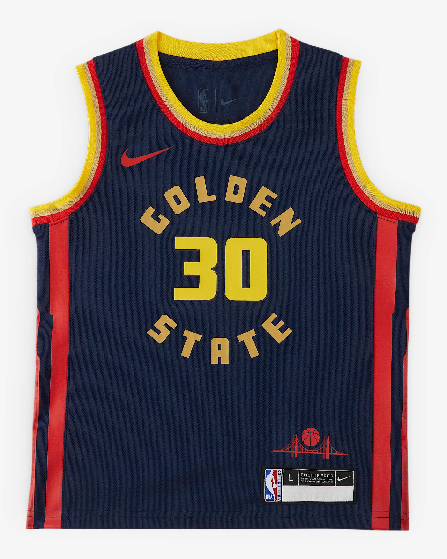 2024/25 赛季金州勇士队斯蒂芬·库里 (Stephen Curry) City Edition Nike NBA Jersey 幼童球衣 - 大学深蓝