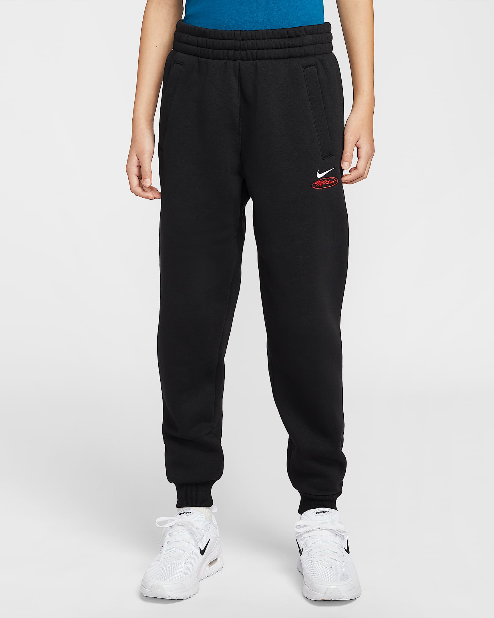 Nike Sportswear Club Fleece 大童加绒长裤 - 黑