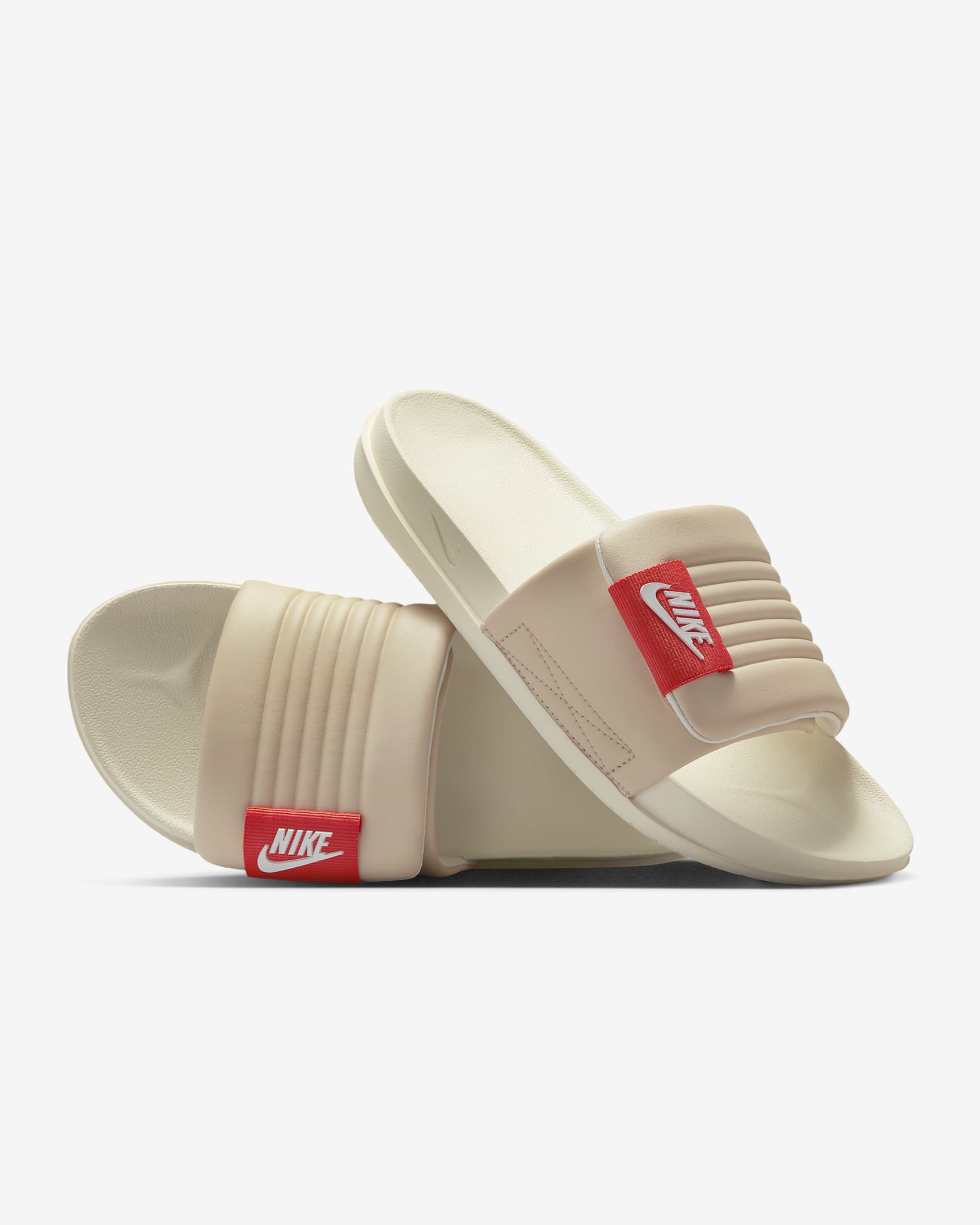 Nike Offcourt Adjust 女子魔术贴拖鞋 - 沙堆白/热情红/椰奶色/帆白