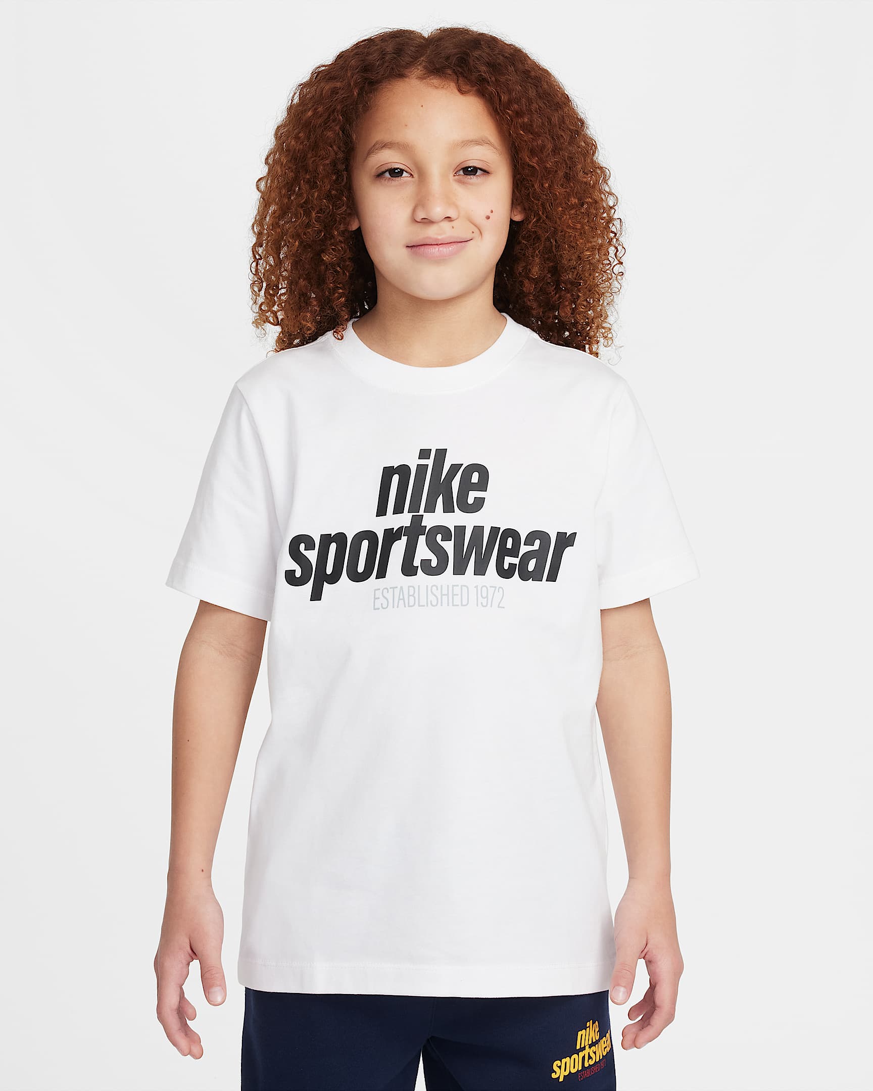 Nike Sportswear 复古学院风大童T恤 - 白色