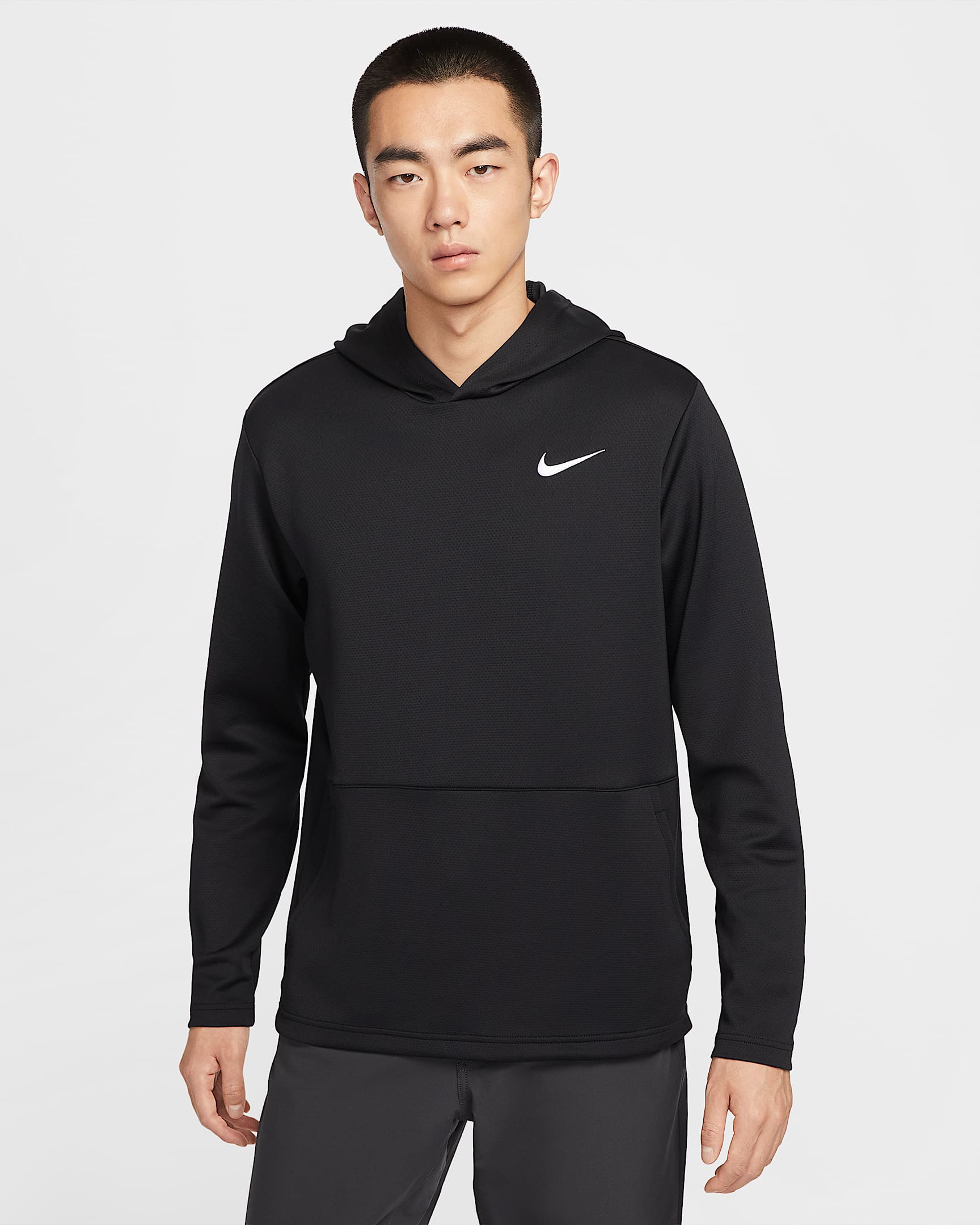 Nike Victory Dri-FIT 男子速干高尔夫连帽衫 - 黑/黑/白色