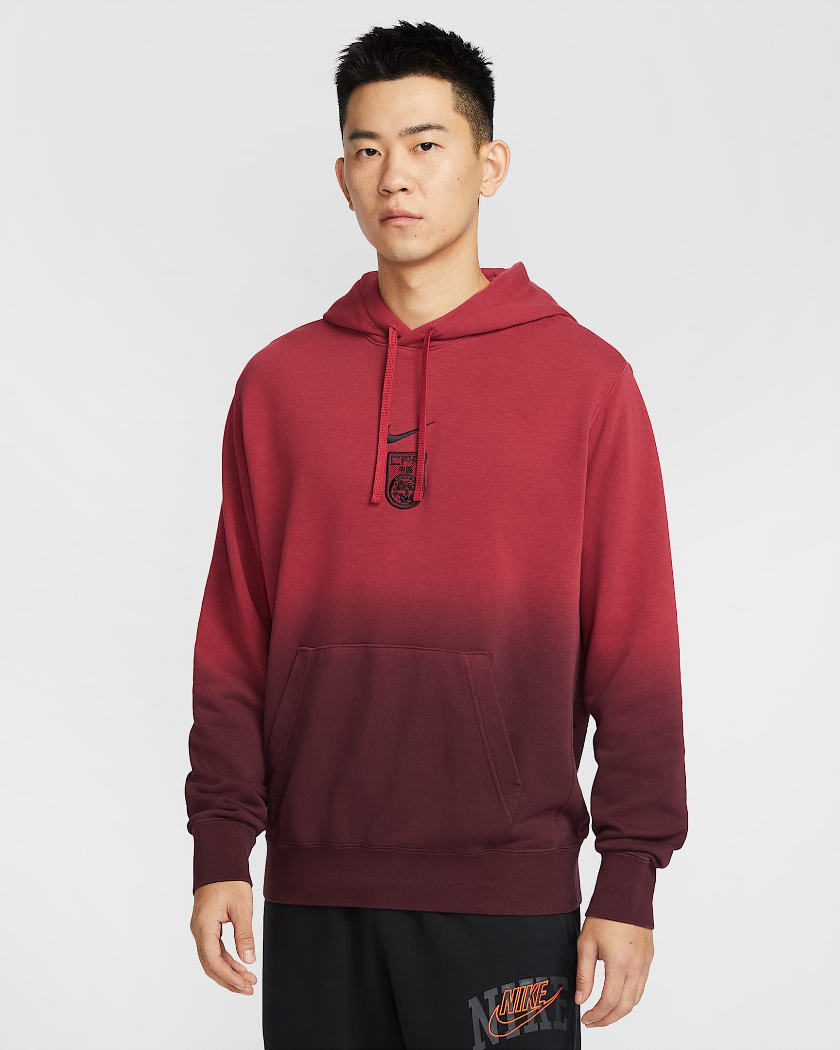 中国队 Nike 男子足球套头连帽衫 - 深队红/夜褐红/黑