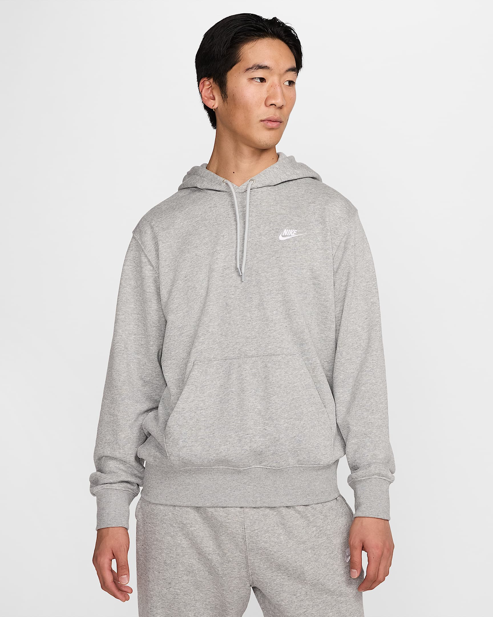 Nike Club 男子针织套头连帽衫 - 调色暗灰/浅烟灰/白色