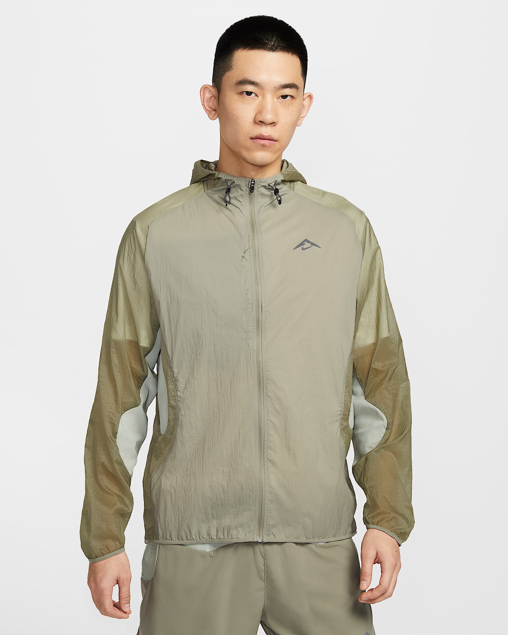 Nike Trail Aireez 男子拒水越野跑步夹克 - 浅军绿/地平线绿/黑