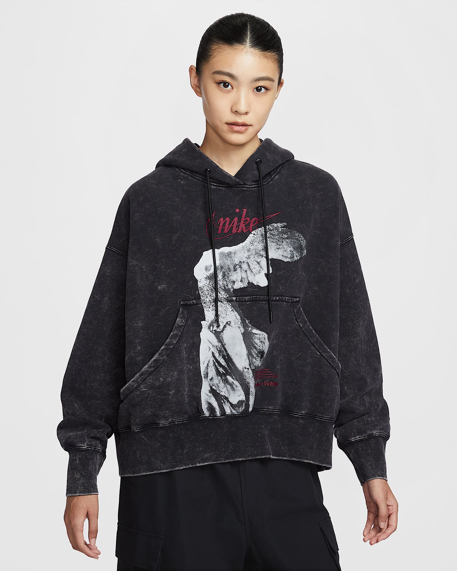 Nike Sportswear 女子 Oversize 风套头针织连帽衫 - 黑