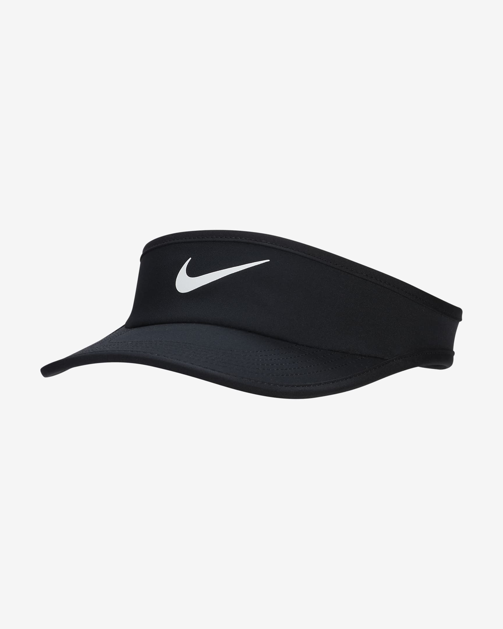 Nike Dri-FIT Ace Swoosh 大童速干遮阳帽 - 黑/黑/白色