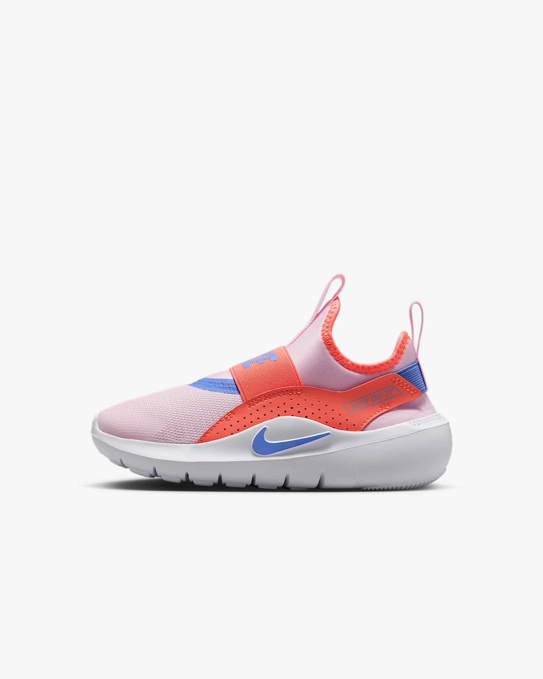 Nike Flex Runner 4 幼童一脚蹬运动鞋 - 泡沫粉/亮橙/白色/脉冲宝石蓝