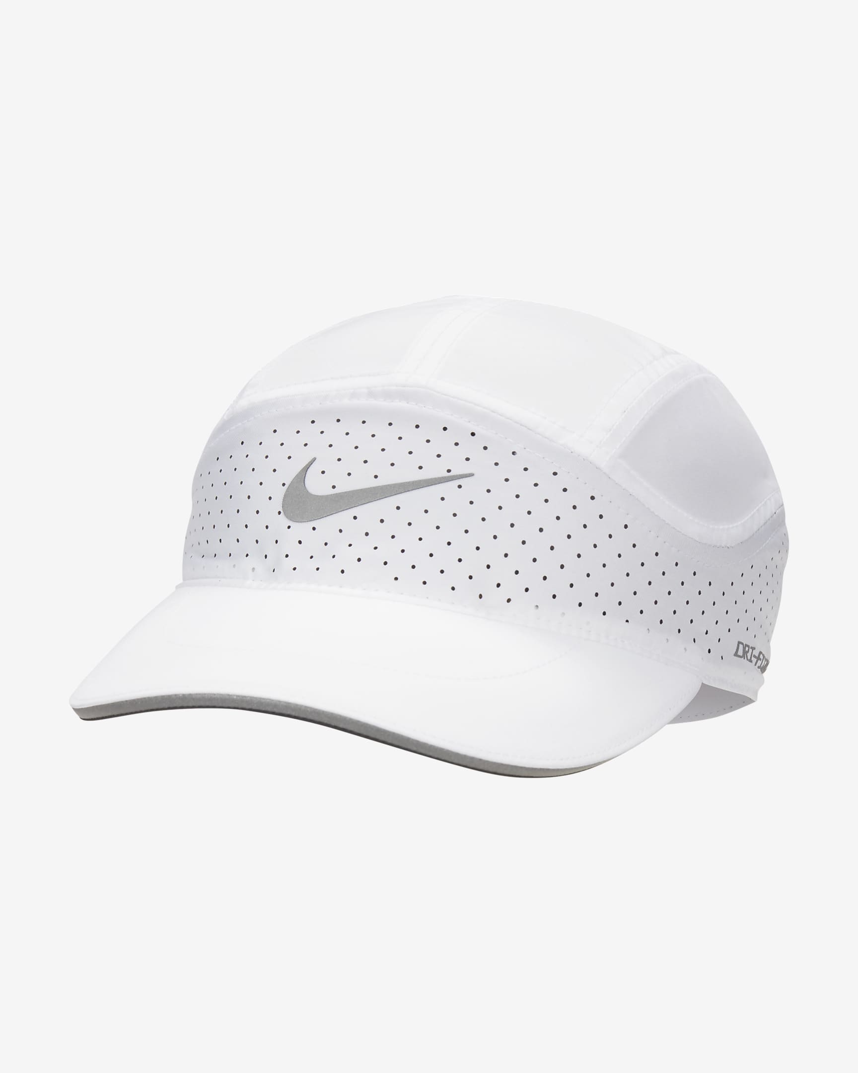 Nike Dri-FIT ADV Fly 软顶速干反光运动帽 - 白色/煤黑