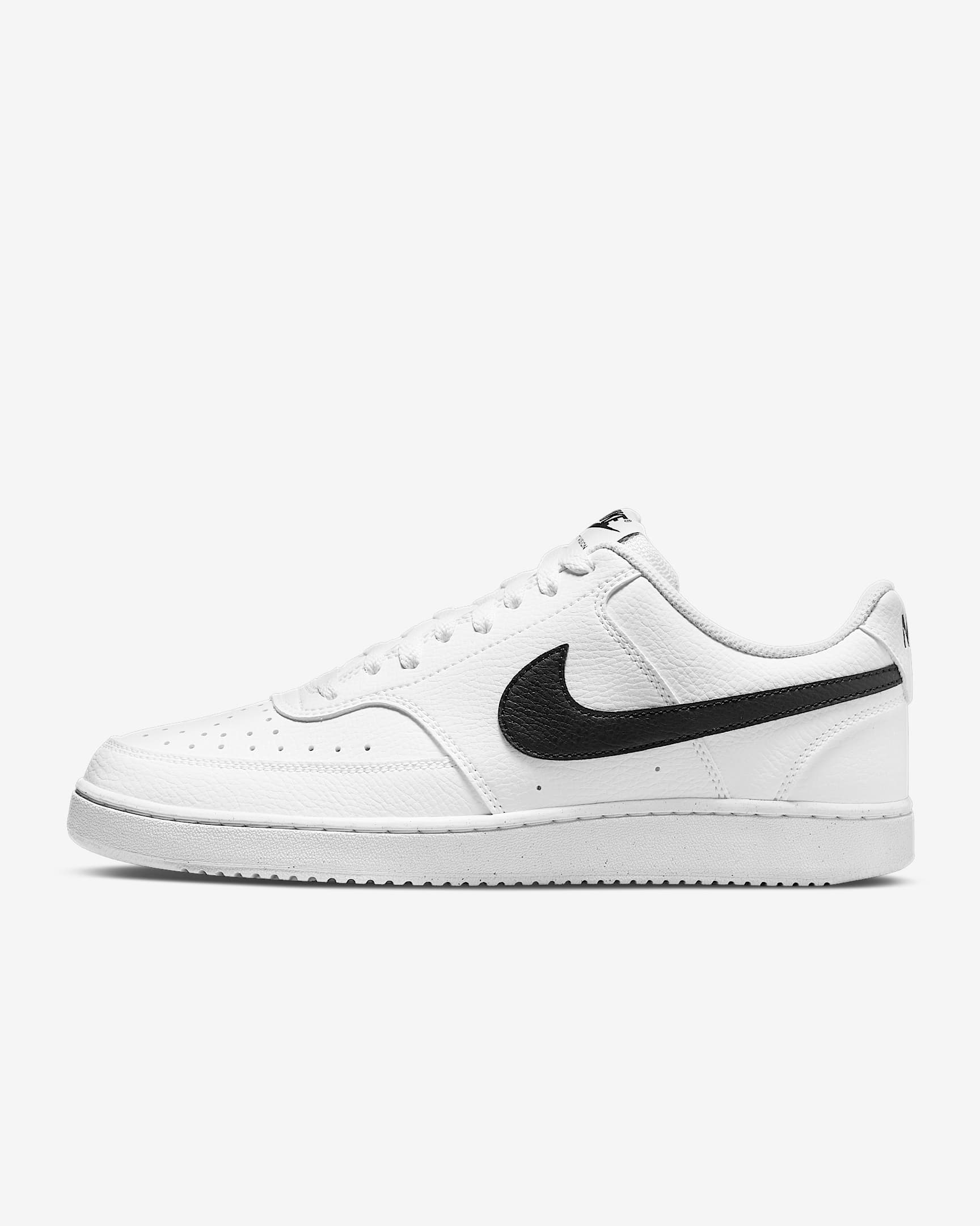 Nike Court Vision Low Next Nature 男子运动鞋透气板鞋 - 白色/白色/黑