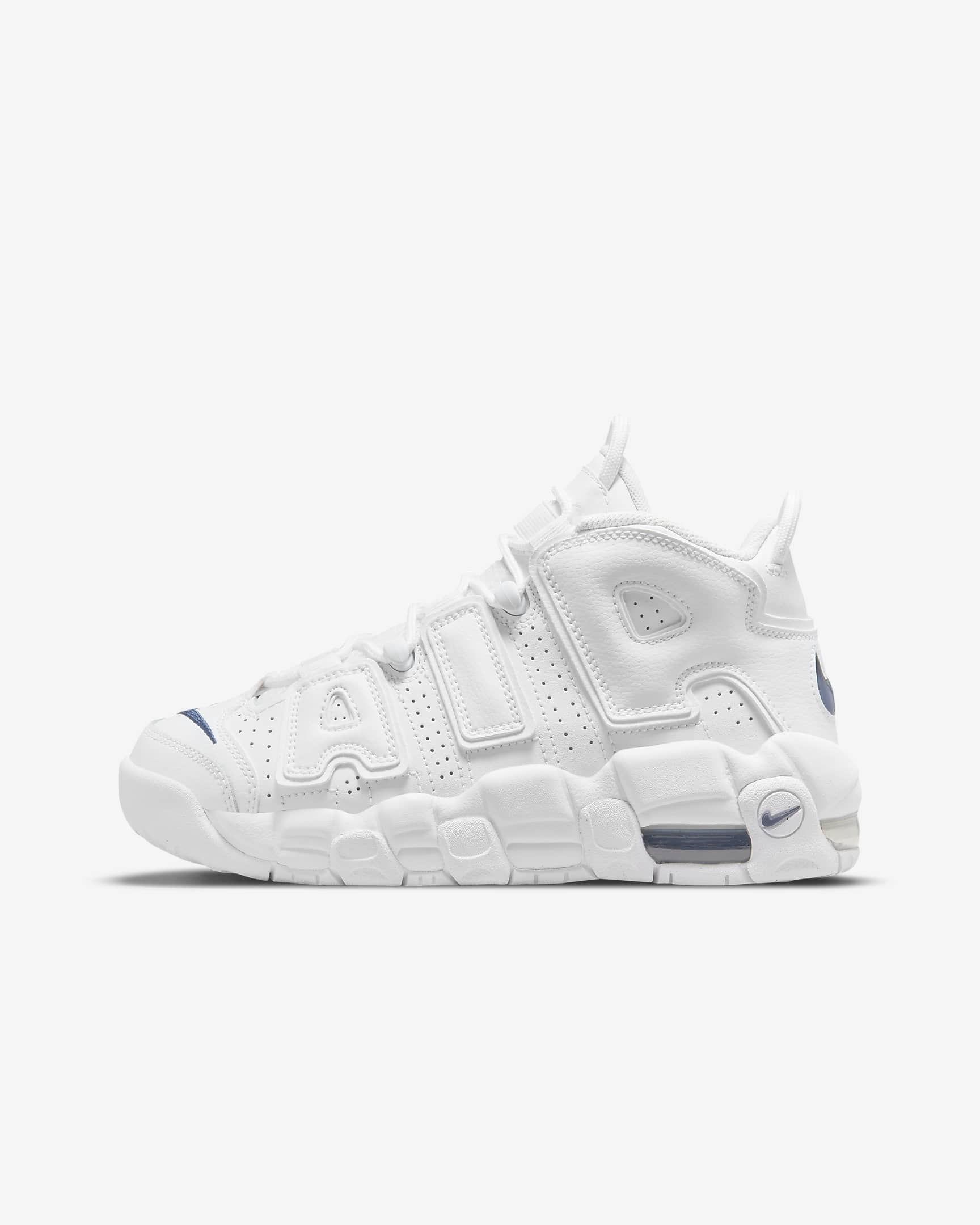 Nike Air More Uptempo 大童运动鞋 - 白色/白色/深藏青