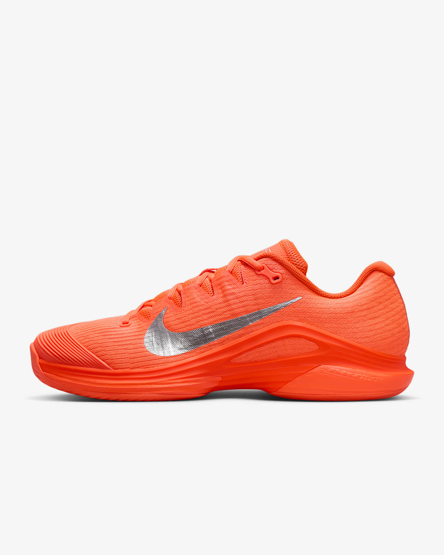 Nike Vapor 12 Premium 男子硬地球场网球鞋 - 橙红/金属银