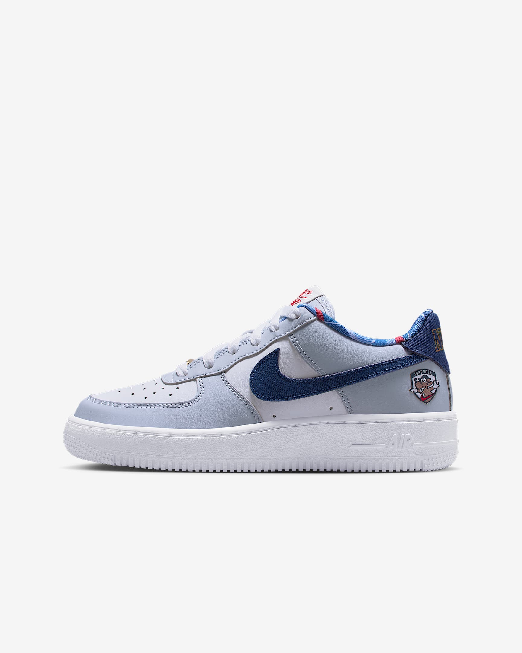 Nike Air Force 1 LV8 大童空军一号运动鞋 - 白色/白色/幻影/深藏青