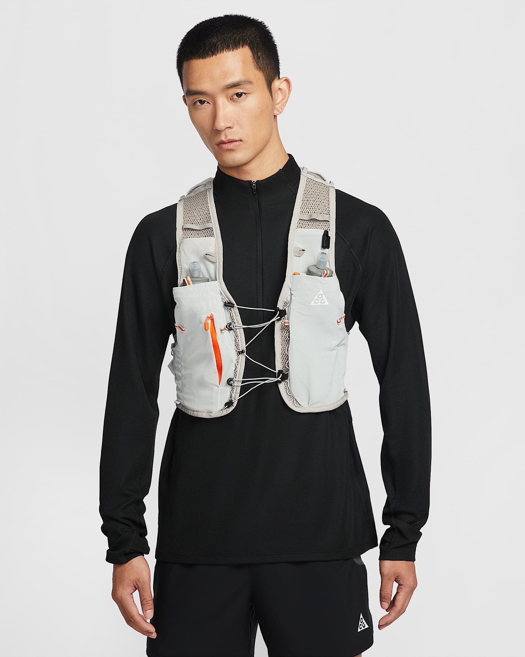 Nike ACG Goat 速干越野跑步水袋马甲 - 雾灰/安全橙/山峰白