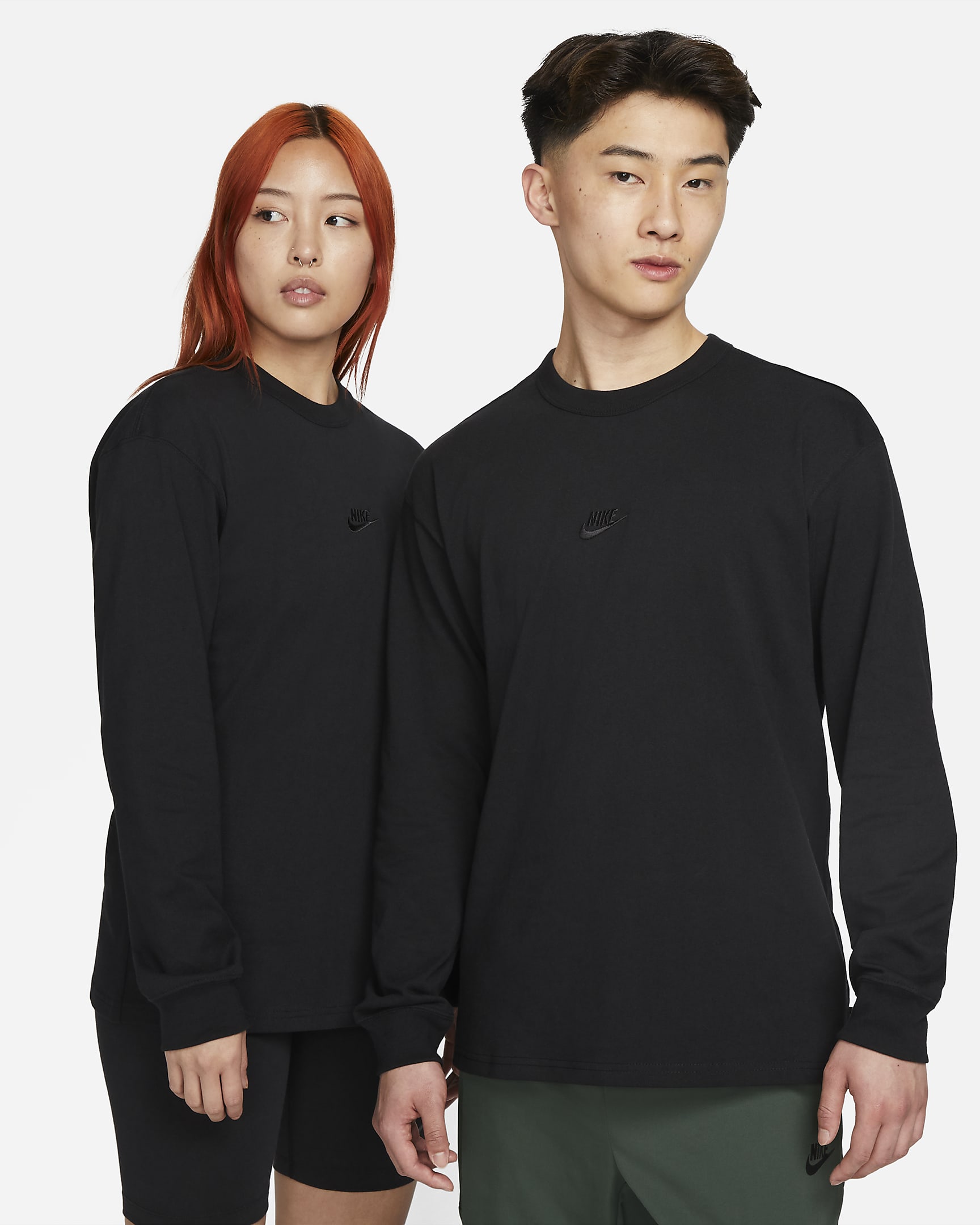 Nike Sportswear Premium Essentials 男子长袖T恤 - 黑/黑