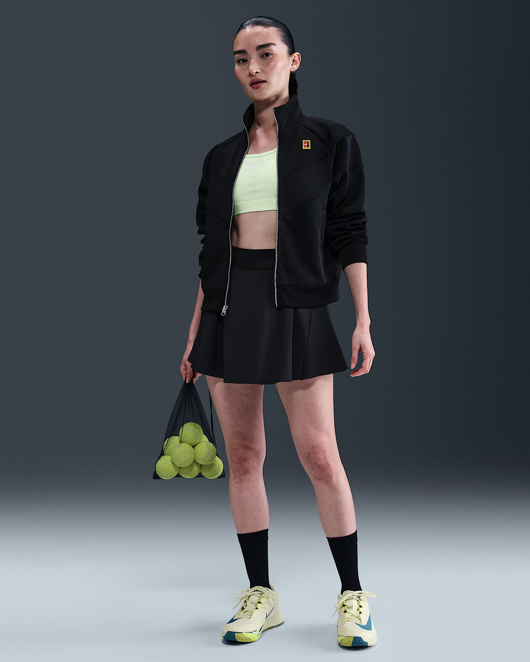 NikeCourt Advantage Dri-FIT 女子速干网球半身裙 - 黑/黑