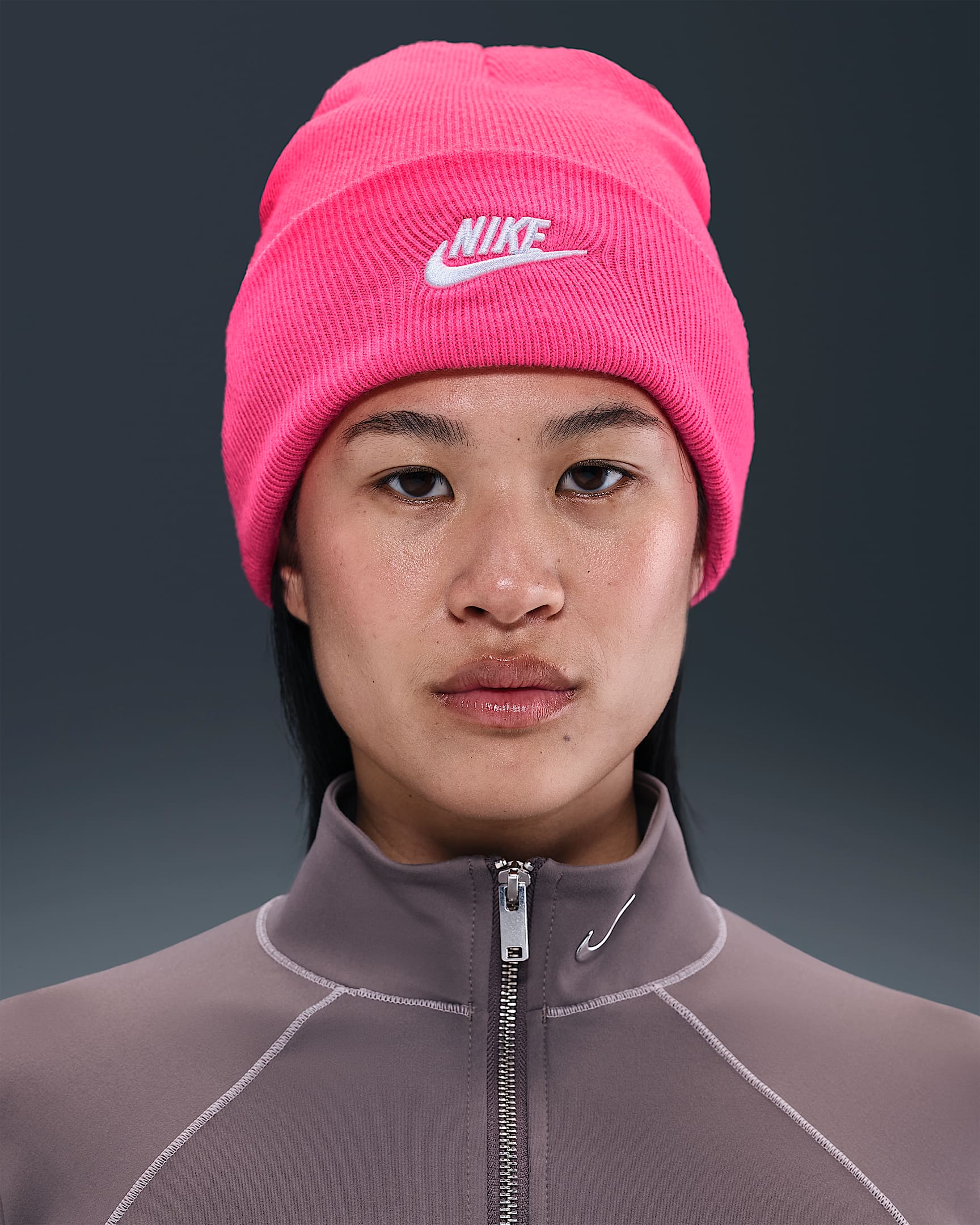 Nike Peak Futura 针织帽 - 透明粉/白色