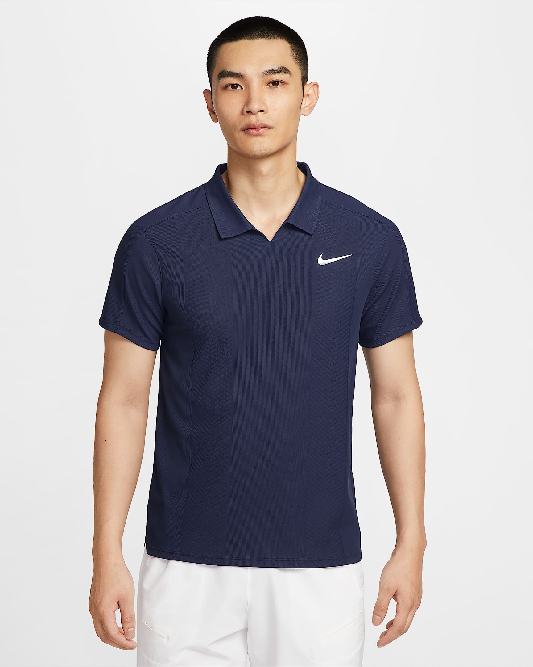 NikeCourt Slam Dri-FIT ADV 男子速干网球翻领T恤 - 深藏青/深藏青