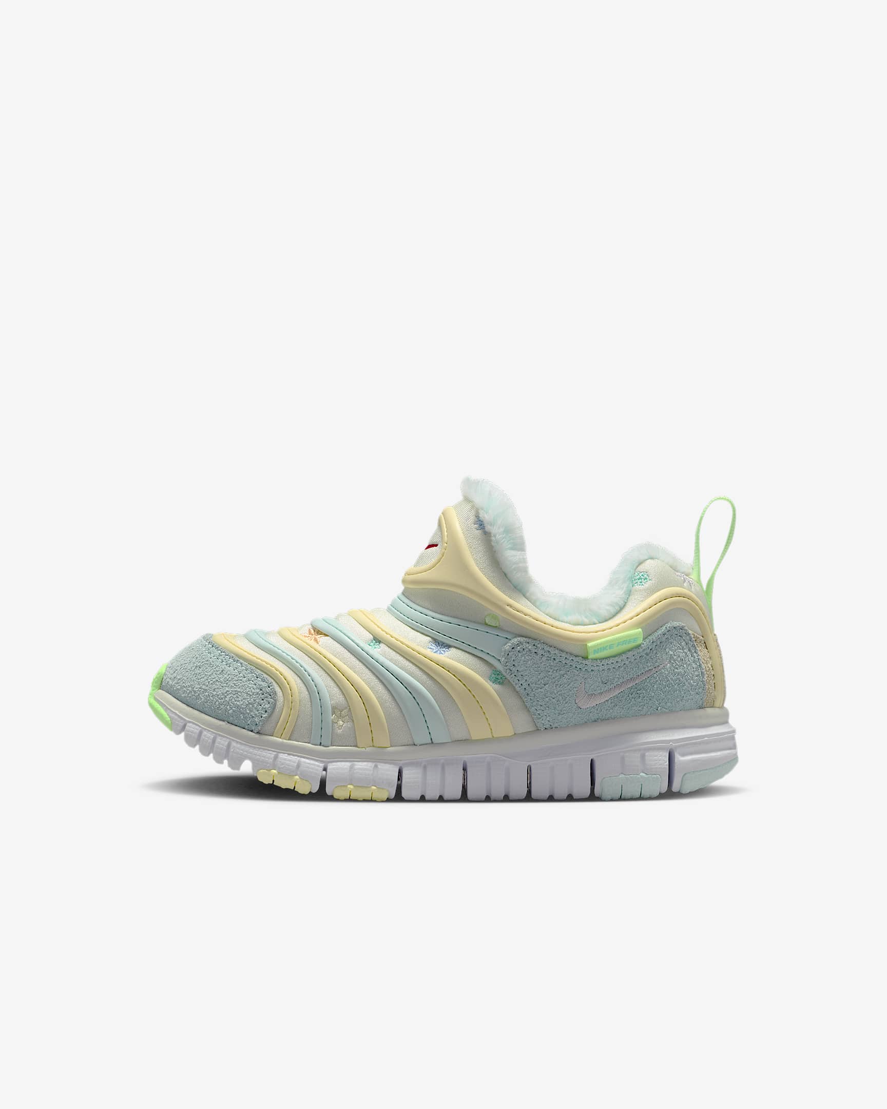 Nike Dynamo Free 耐克毛毛虫幼童运动鞋 - 帆白/白色/冰川蓝/金属银