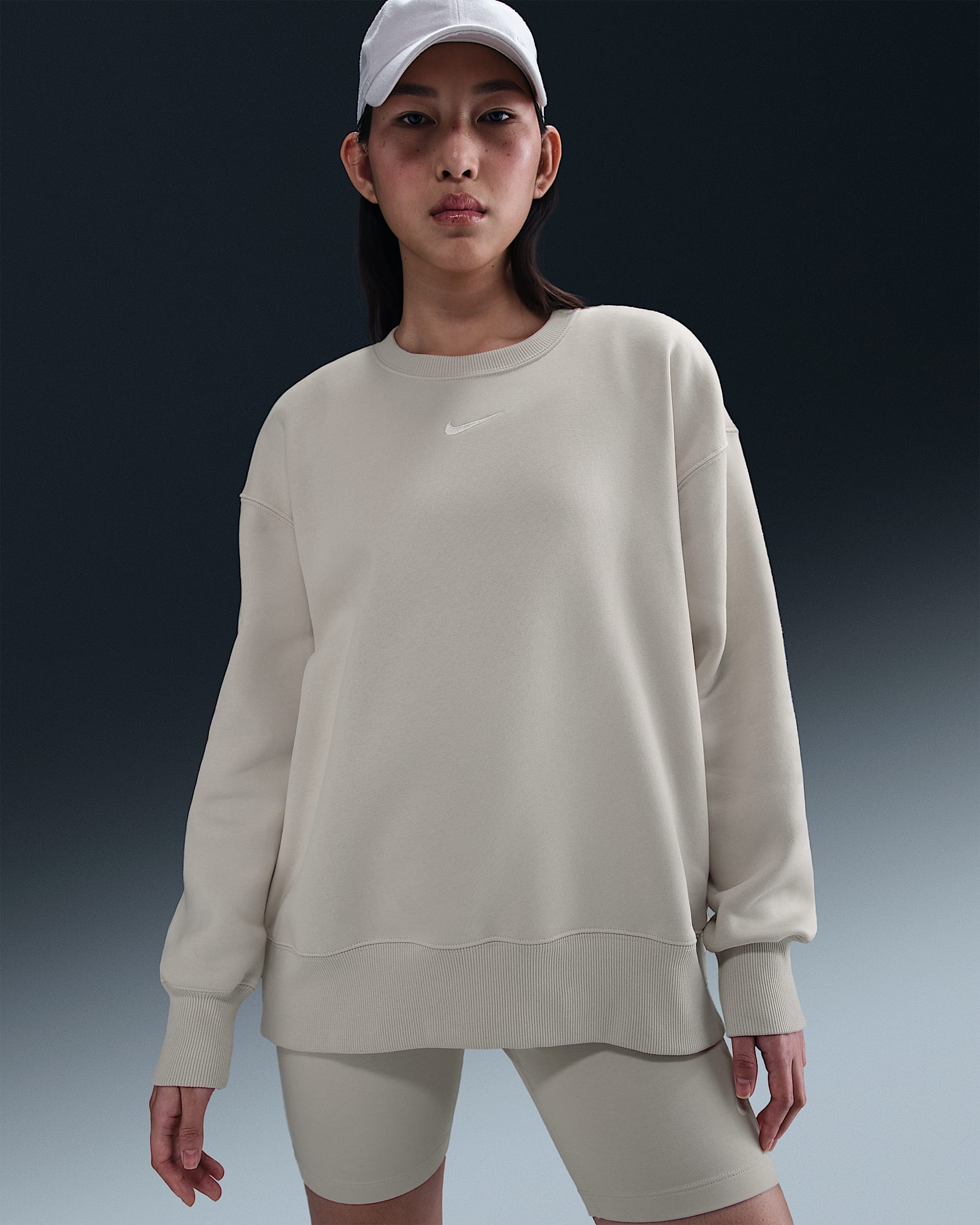 Nike Sportswear Phoenix Fleece 女子 Oversize 风加绒圆领运动衫 - 浅土褐/帆白