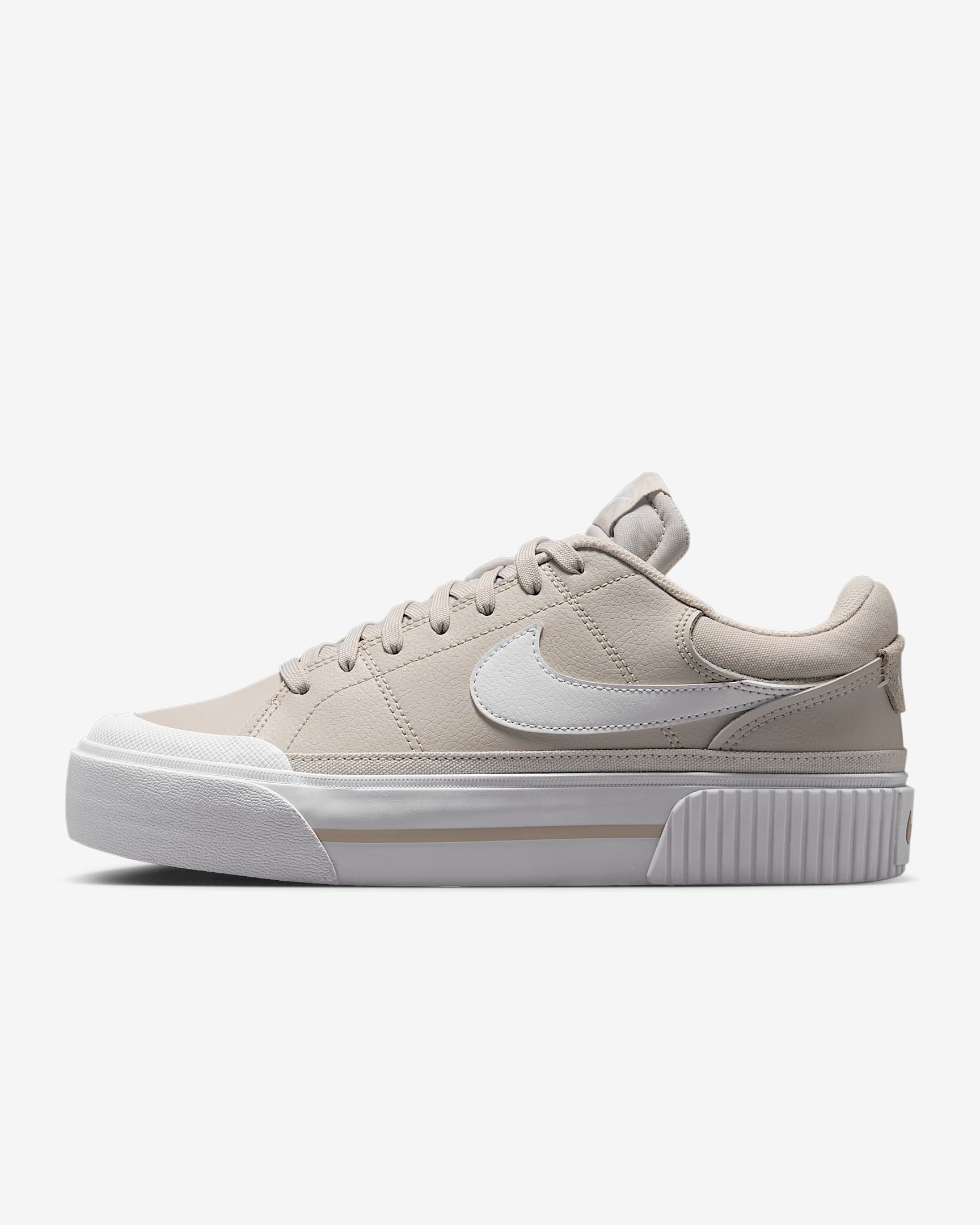 Nike Court Legacy Lift 女子厚底增高运动鞋板鞋 - 浅土褐/幻影灰白/白色