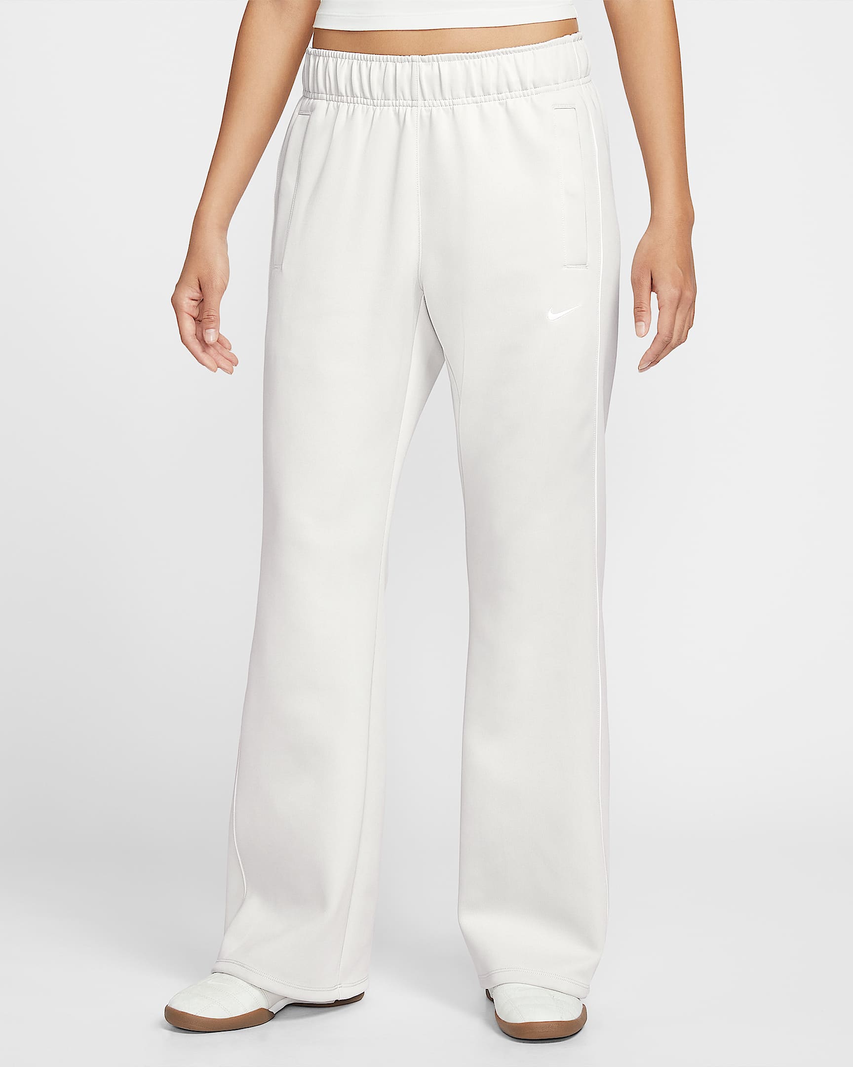 Nike Sportswear Windrunner 女子修身中腰针织长裤 - 浅骨色/帆白/帆白