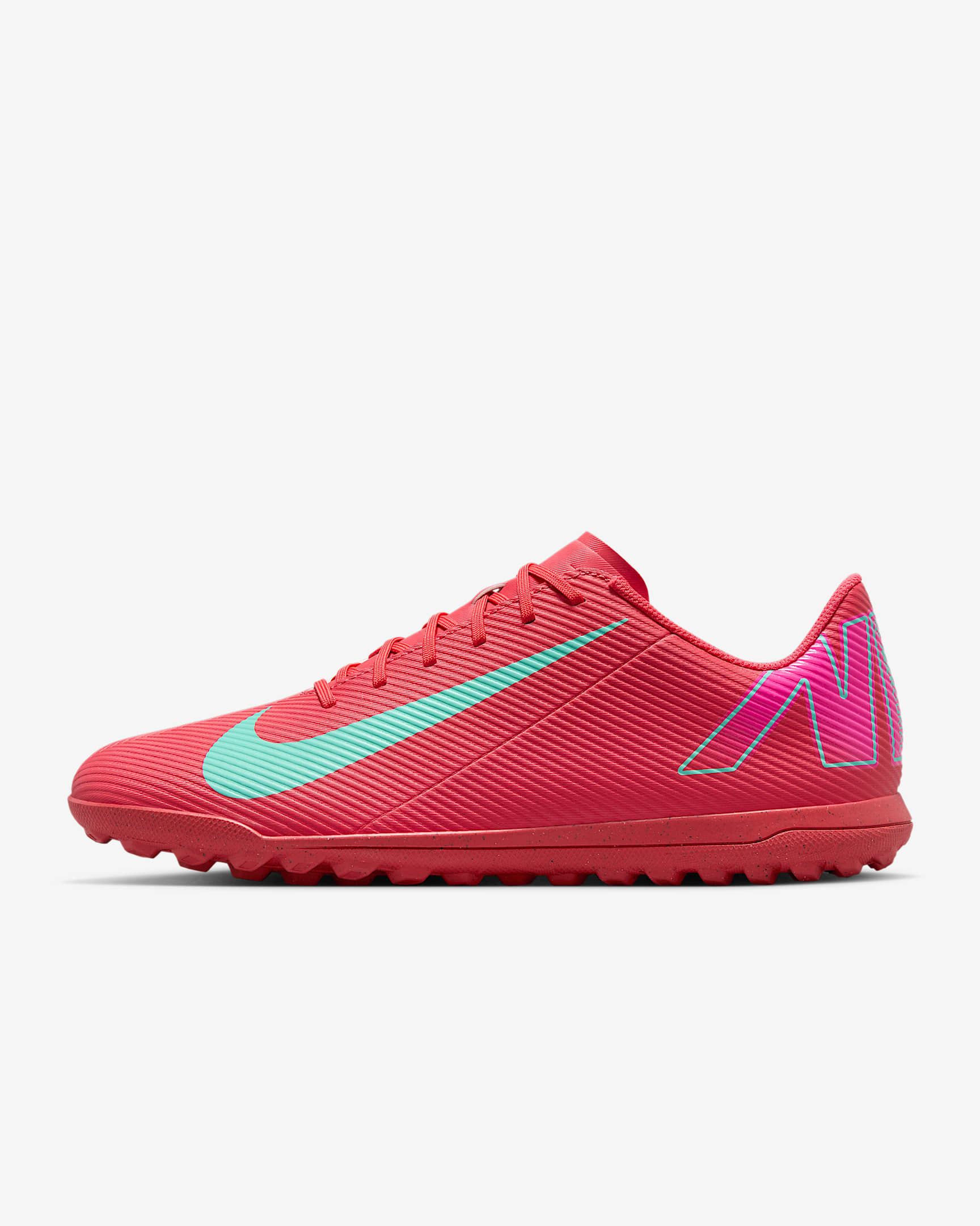 Nike Mercurial Vapor 16 Club 耐克刺客系列人造场地低帮足球鞋 - 余烬红/极光绿