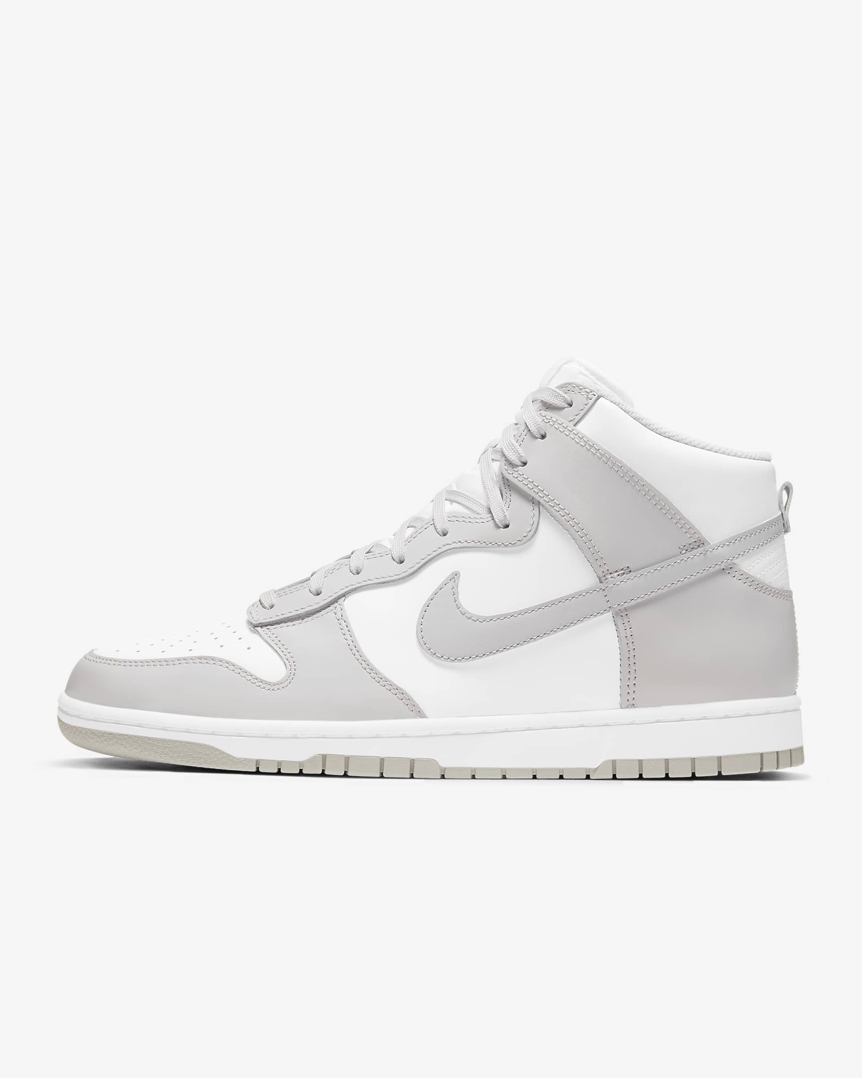 Nike Dunk High Retro 男子运动鞋高帮复古板鞋 - 白色/白色/苍野灰