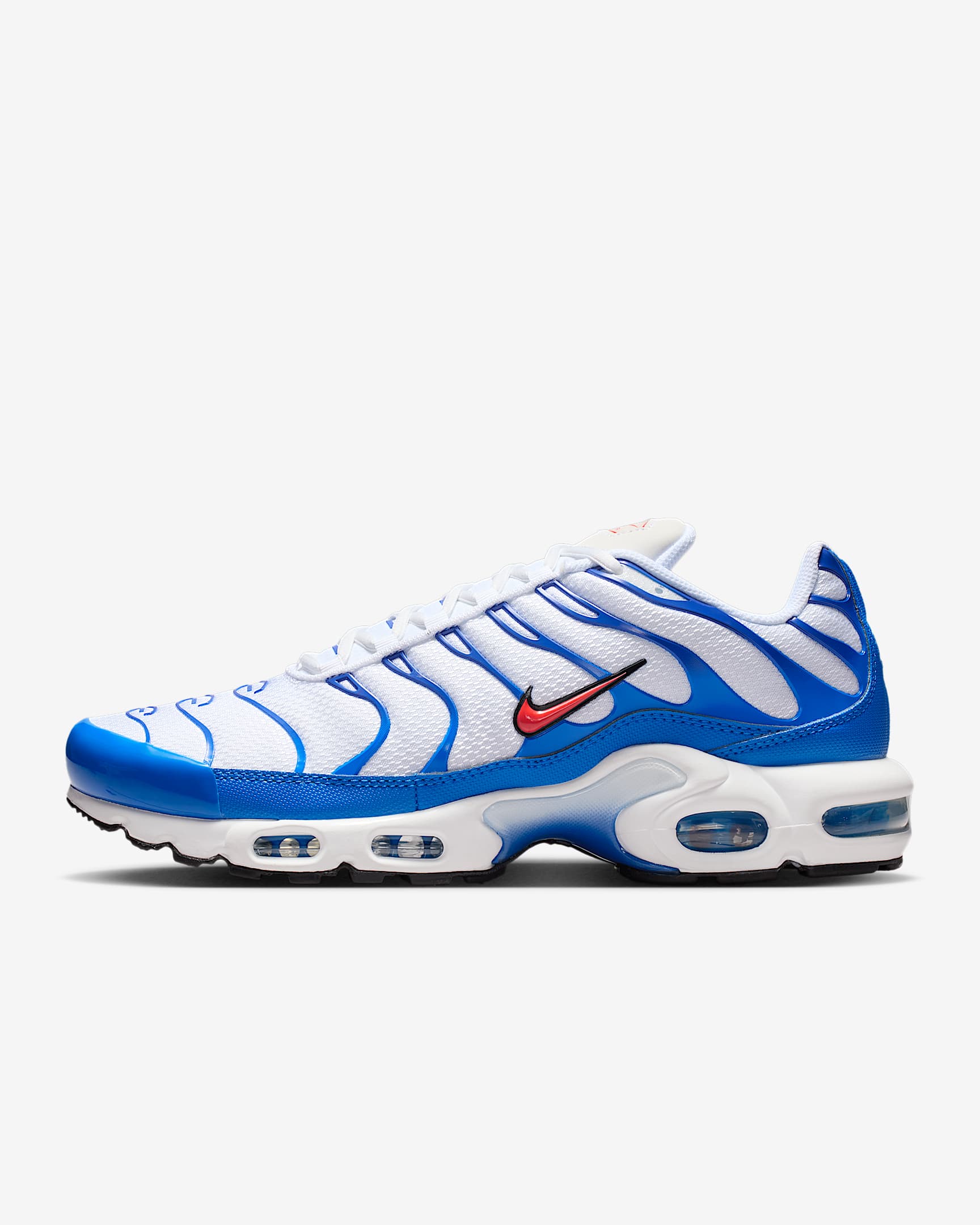 Nike Air Max Plus 男子运动鞋 - 白色/信号蓝/旧宝蓝/队橙