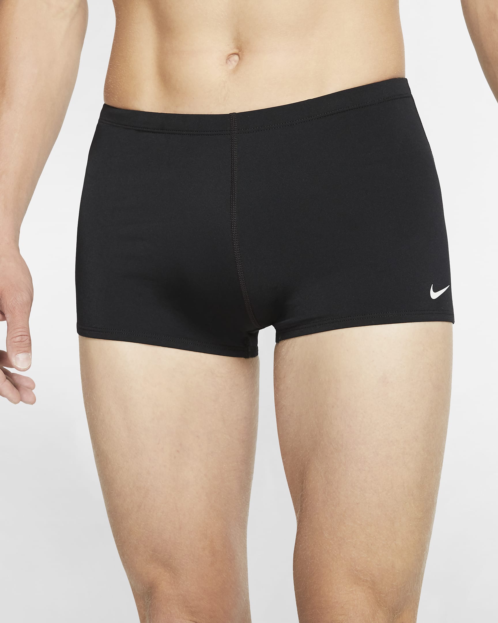 Nike Swim Poly Solid 男子平角泳裤 - 黑/黑/白色