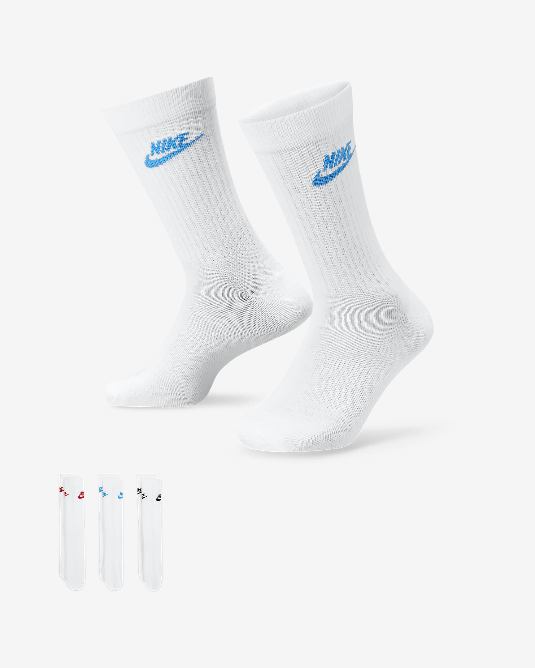 Nike Sportswear Everyday Essential 速干中筒运动袜(3 双) - 多色