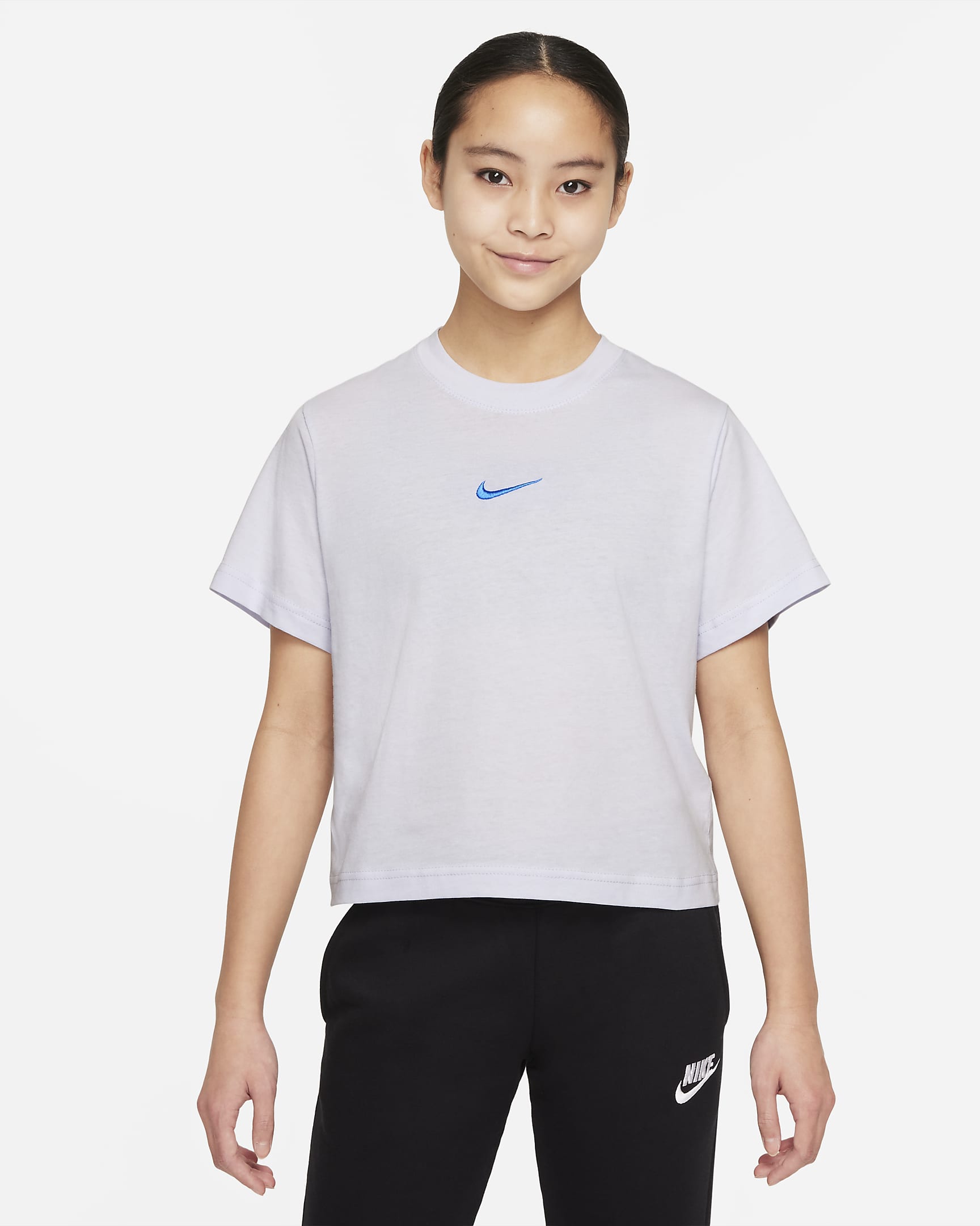 Nike Sportswear 大童（女孩）宽松版型T恤 - 足球灰