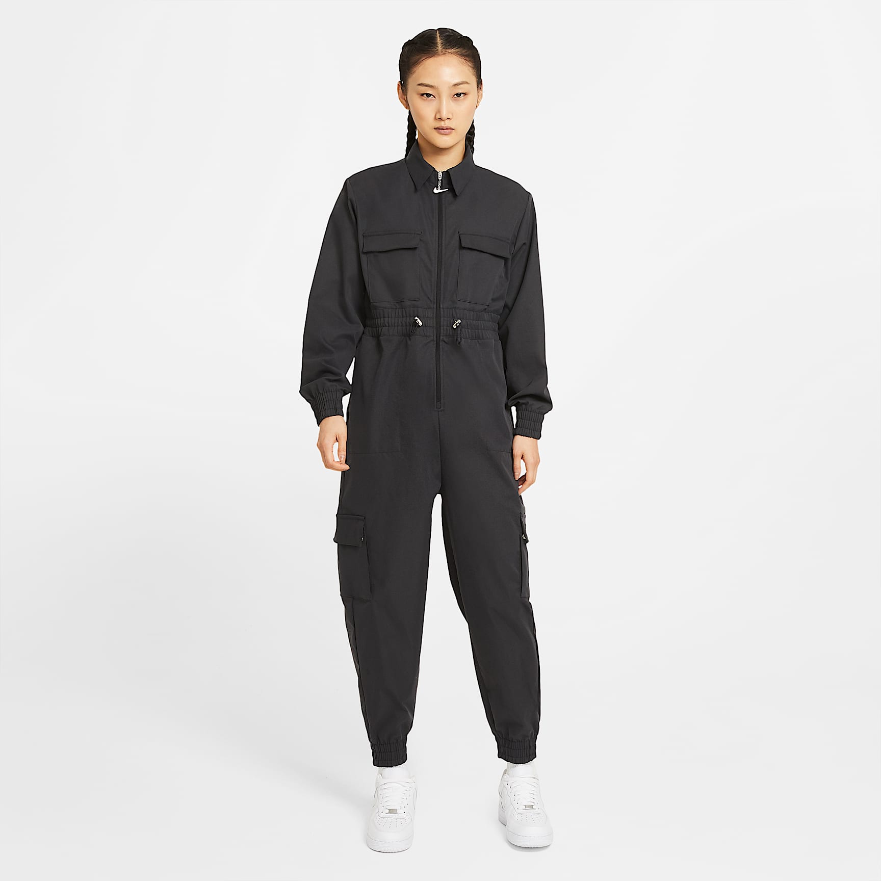 Nike Sportswear Swoosh Utility 女子连体衣 - 黑/白色