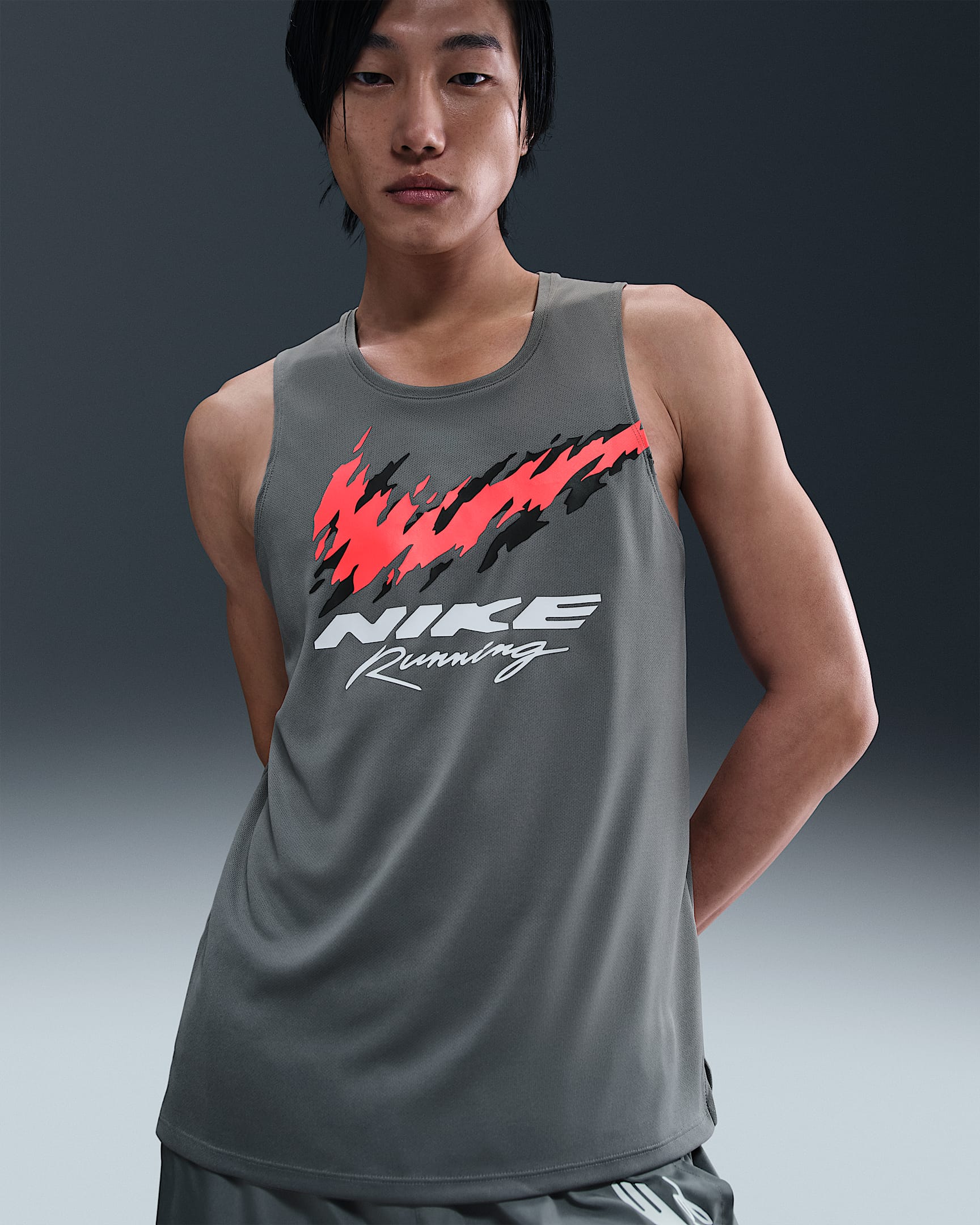 Nike Miler Dri-FIT 男子速干跑步背心 - 烟灰