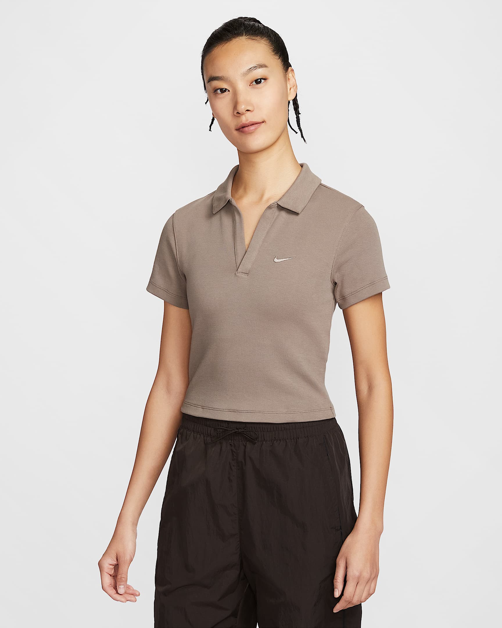 Nike Sportswear Essential 女子短袖翻领上衣 polos短T - 貂棕/貂棕