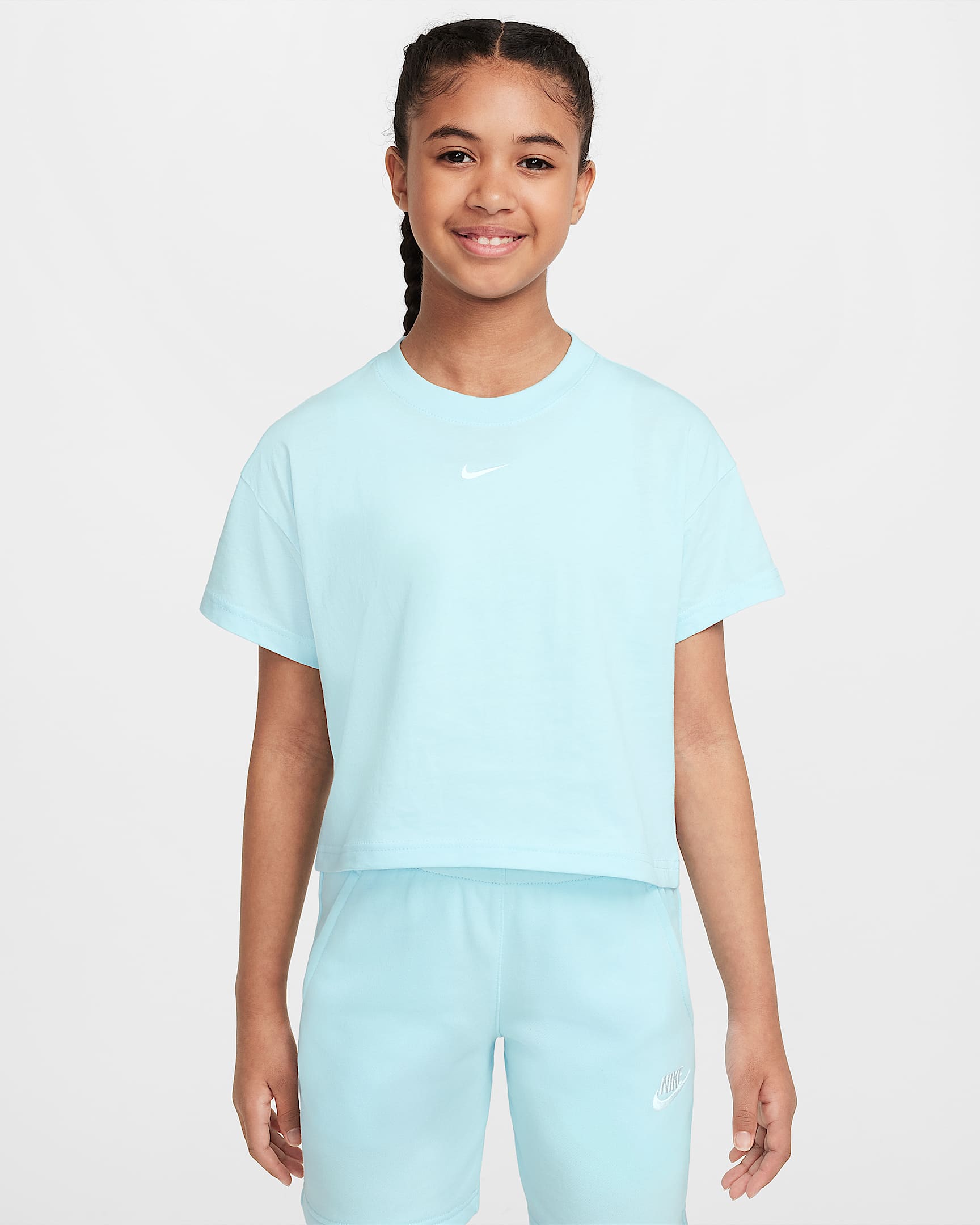 Nike Sportswear Essential 大童(女孩)T恤 - 冰川蓝